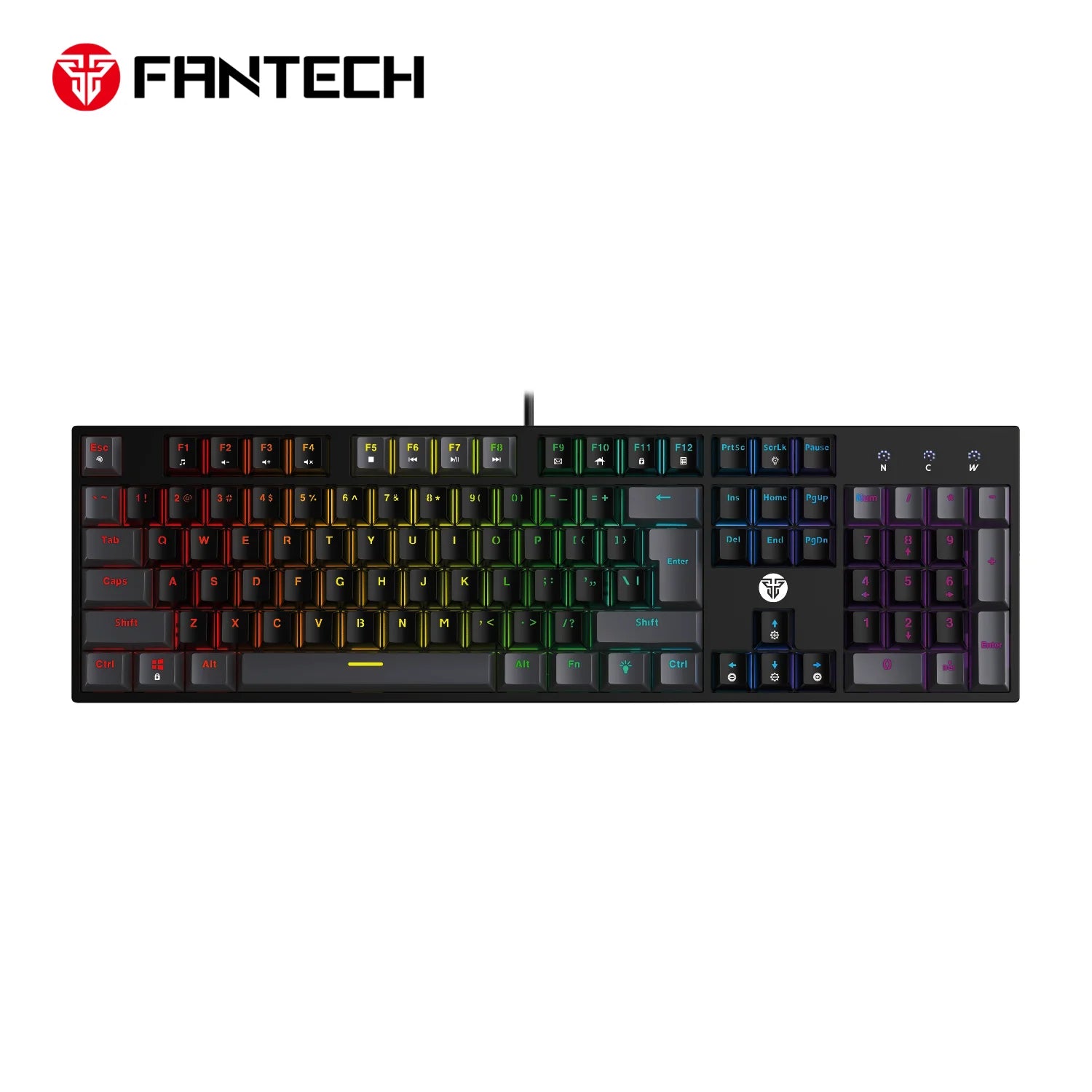 Fantech atom tkl mk886v2 keycaps mechanical keyboard for ultimate gaming experience - black / red