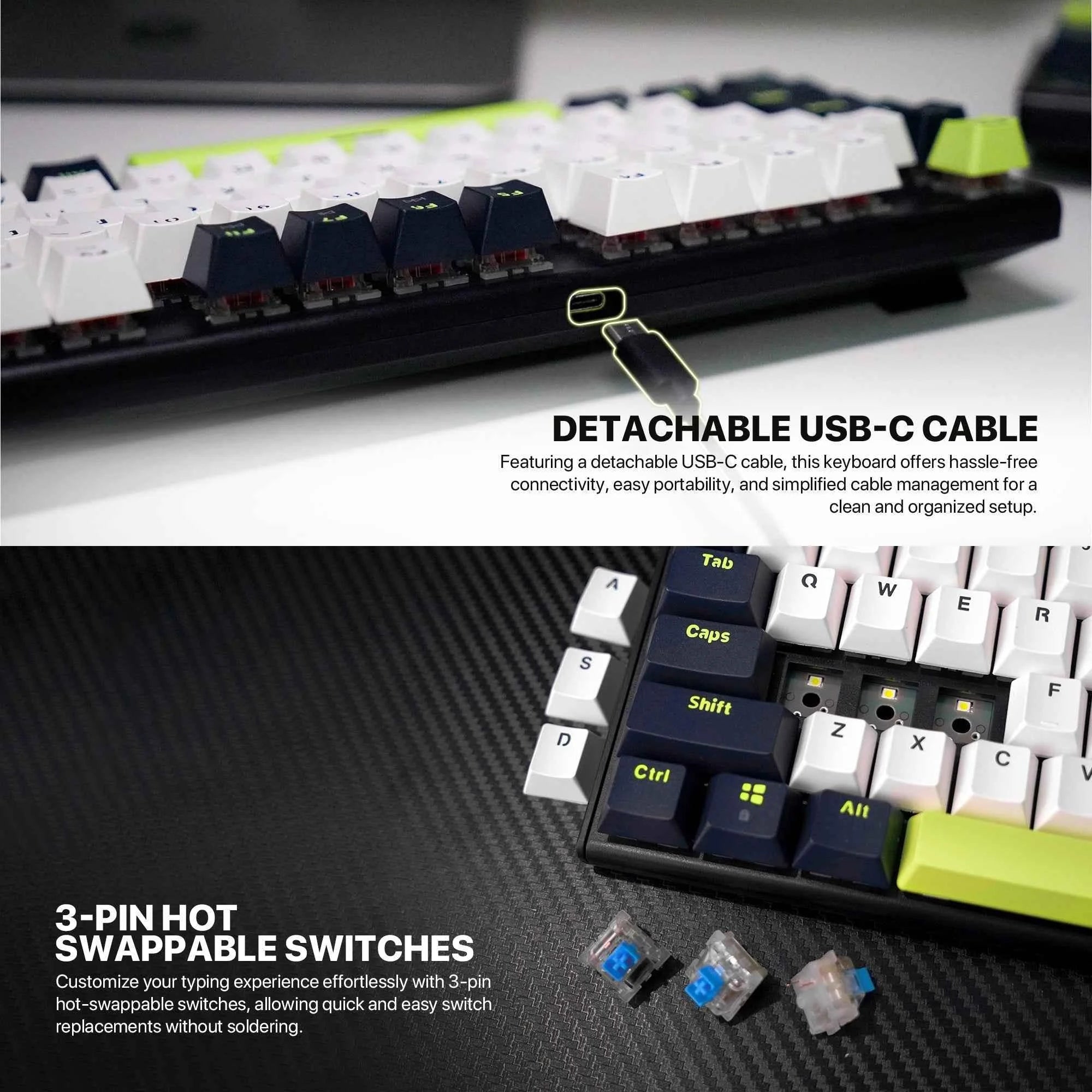 Fantech atom104s mk878s mechanical gaming keyboard mori edition black - keyboard