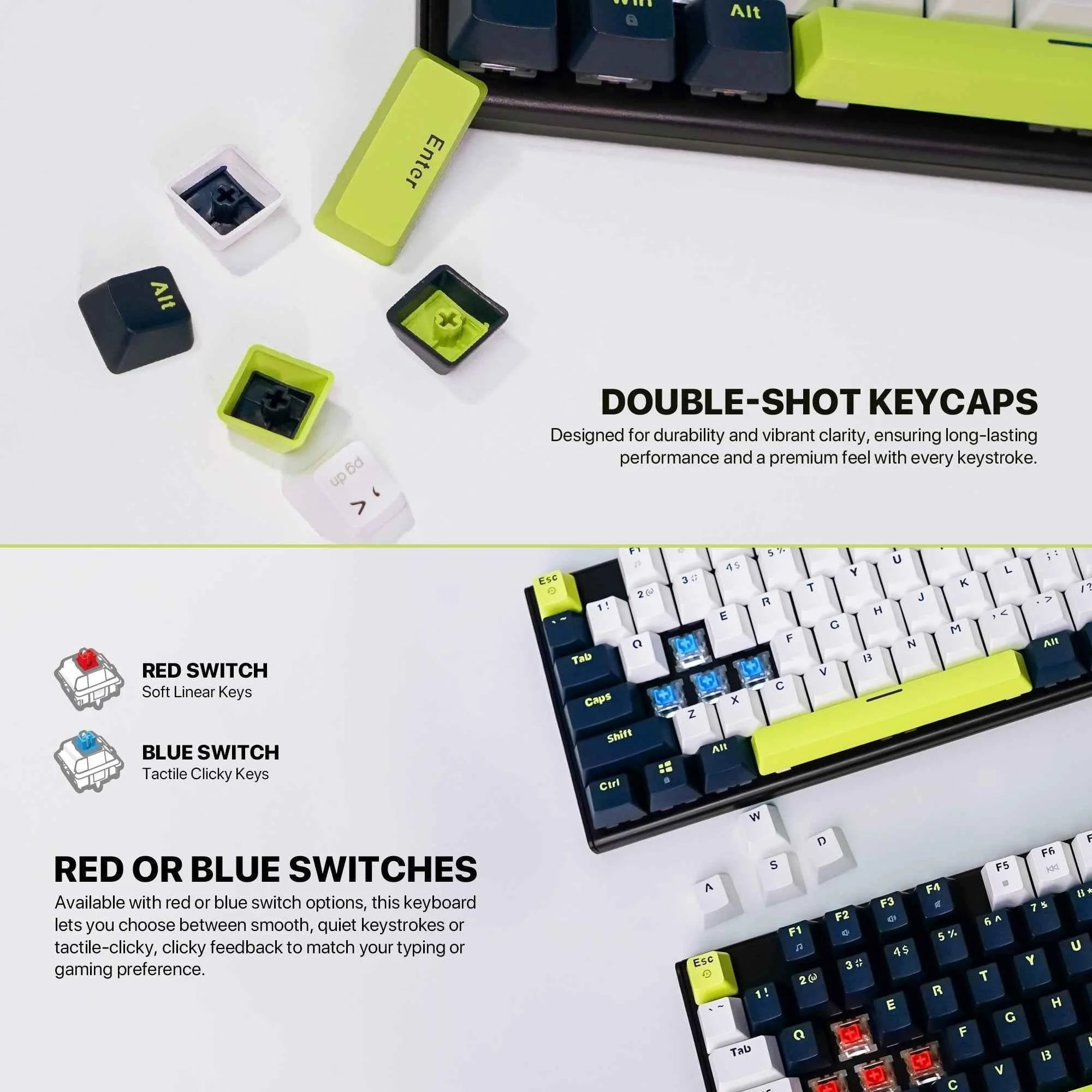 Fantech atom104s mk878s mechanical gaming keyboard mori edition white - keyboard