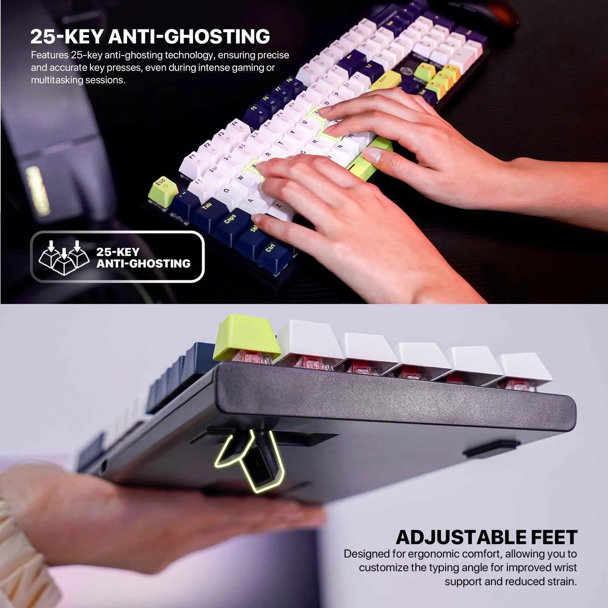 Fantech atom104s mk878s mechanical gaming keyboard mori edition white - keyboard