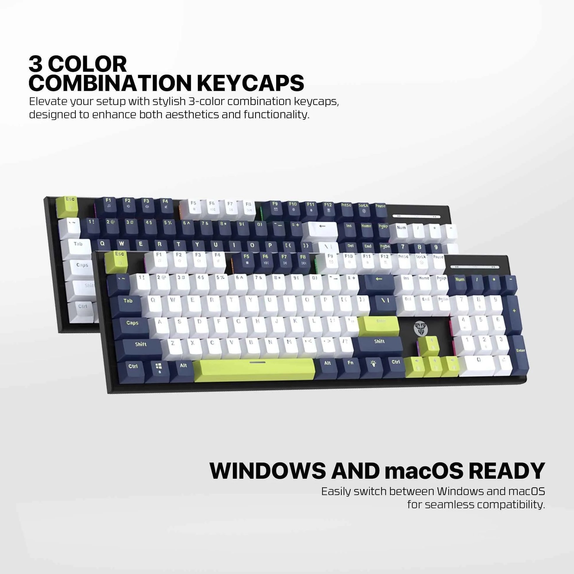 Fantech atom104s mk878s mechanical gaming keyboard mori edition white - keyboard