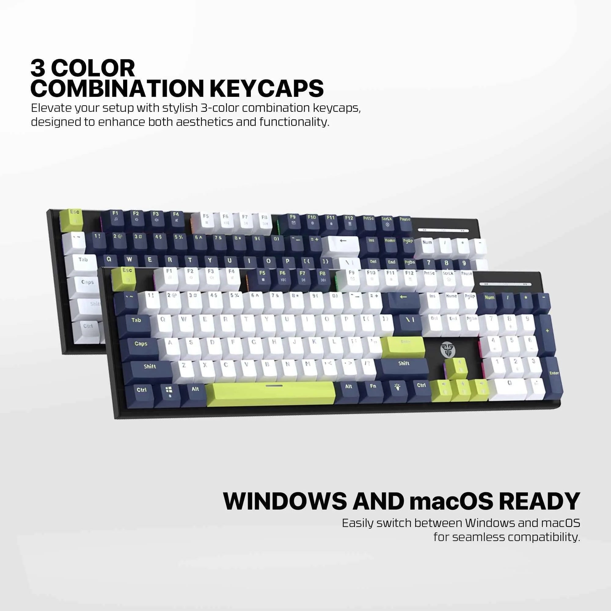 Fantech atom104s mk878s mechanical gaming keyboard mori edition white - keyboard