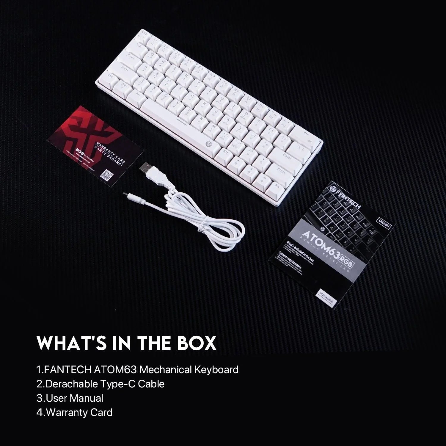 Fantech atom63 mk859 keyboard - arabic/english mechanical gaming keyboard - keyboard