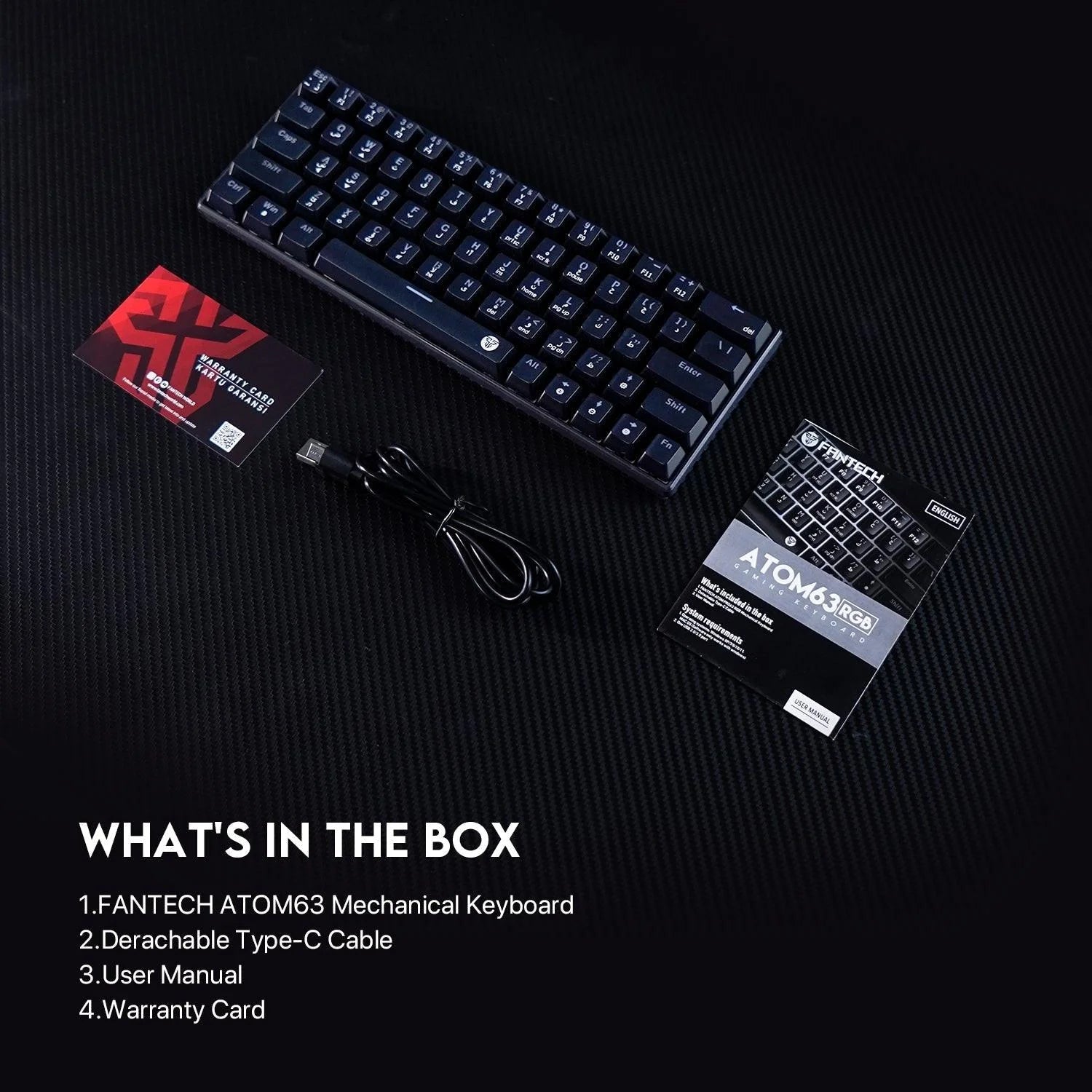 Fantech atom63 mk859 keyboard - arabic/english mechanical gaming keyboard - keyboard
