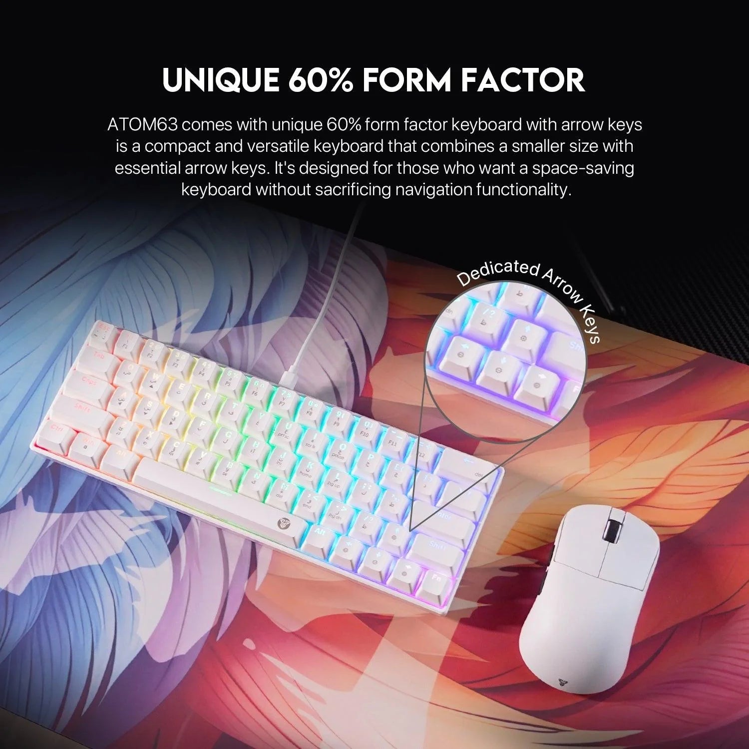 Fantech atom63 mk859 keyboard - arabic/english mechanical gaming keyboard - keyboard