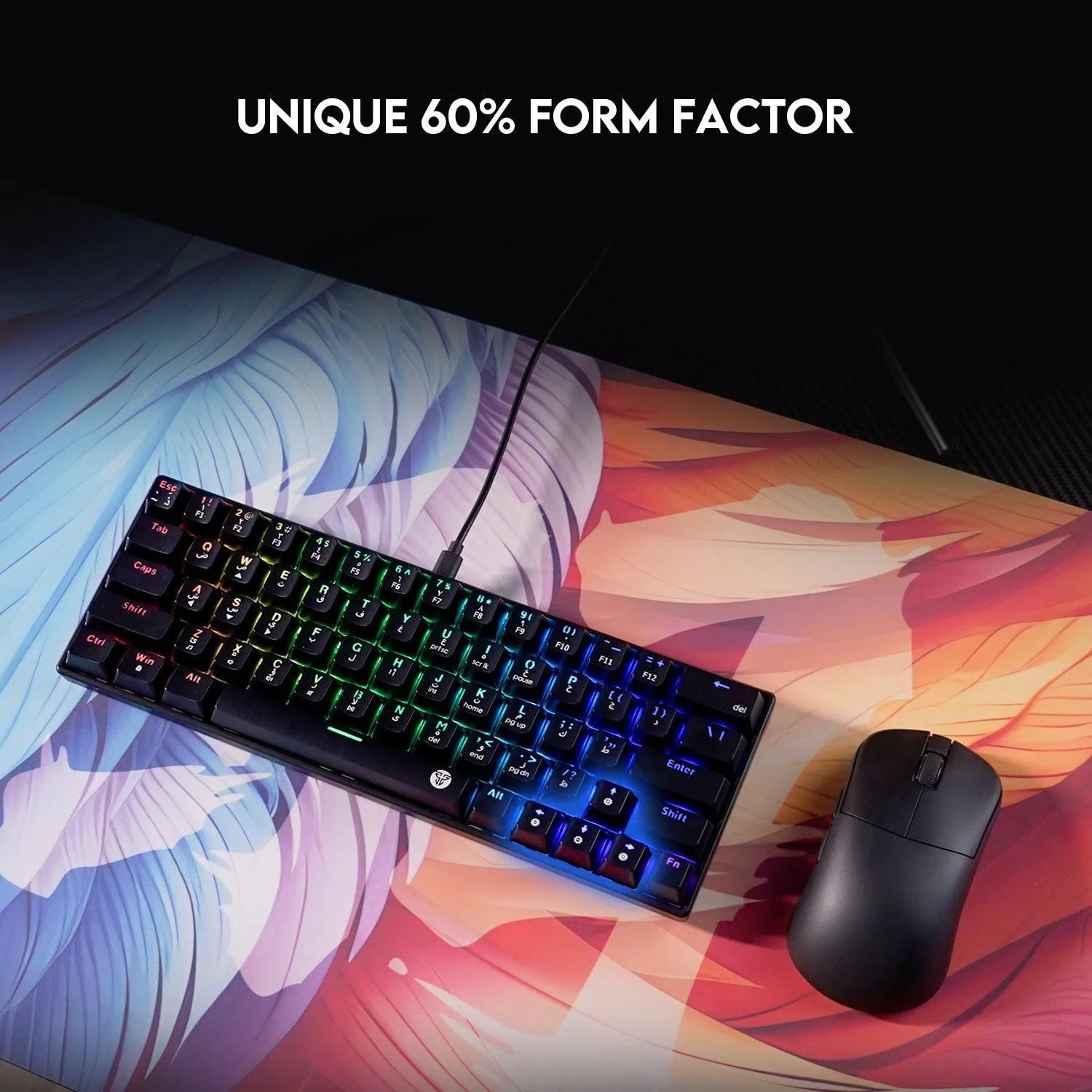Fantech atom63 mk859 keyboard - arabic/english mechanical gaming keyboard - keyboard