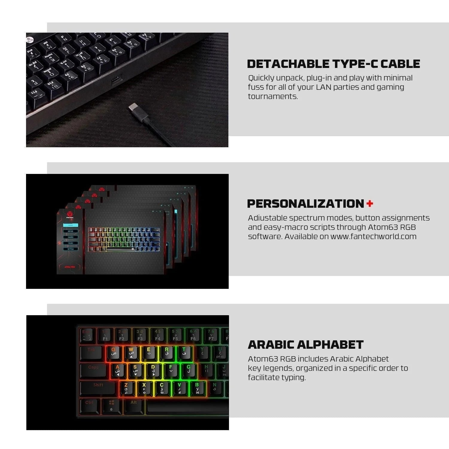 Fantech atom63 mk859c keyboard mouse combo for ultimate gaming precision