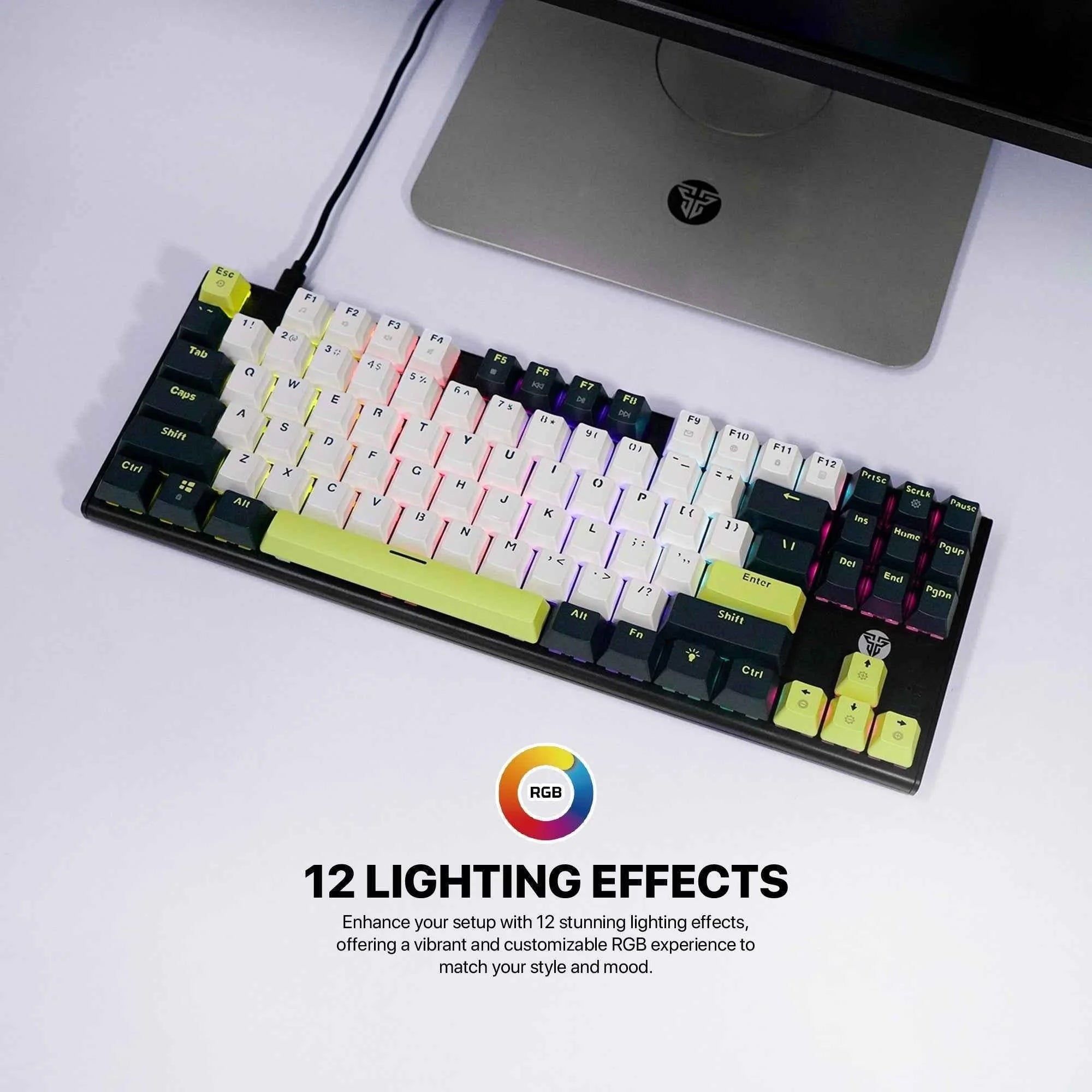 Fantech atom87s mk877s keyboard - mori edition white mechanical gaming keyboard - keyboard