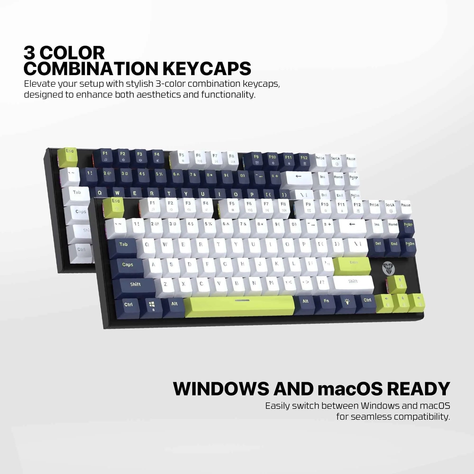 Fantech atom87s mk877s mechanical keyboard - mori edition white for premium performance and style - keyboard