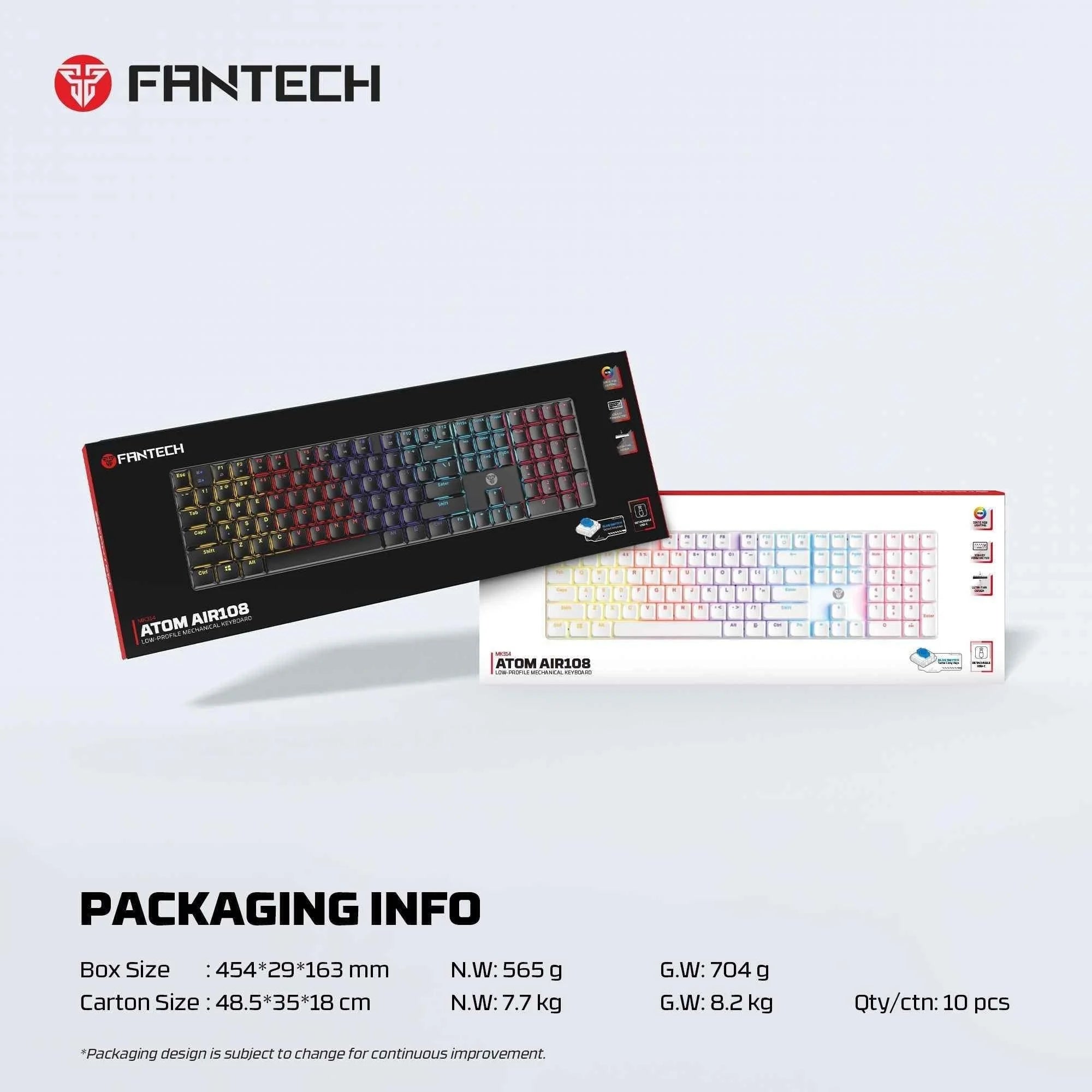 Fantech atomair108 mk314 mechanical keyboard low-profile - keyboard