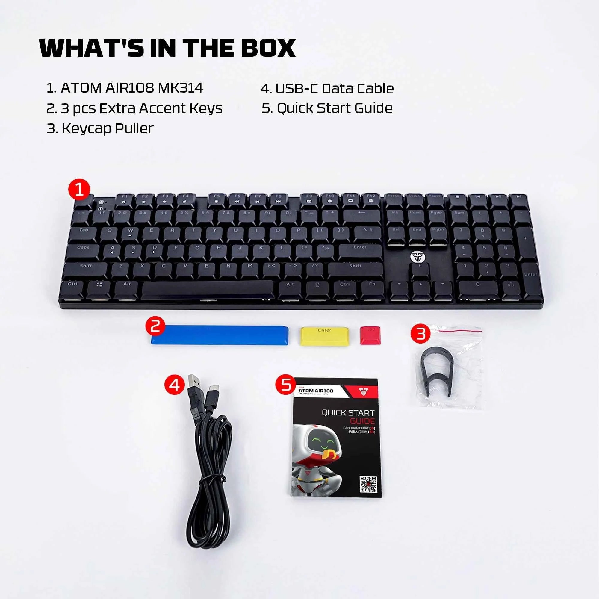 Fantech atomair108 mk314 mechanical keyboard low-profile - keyboard
