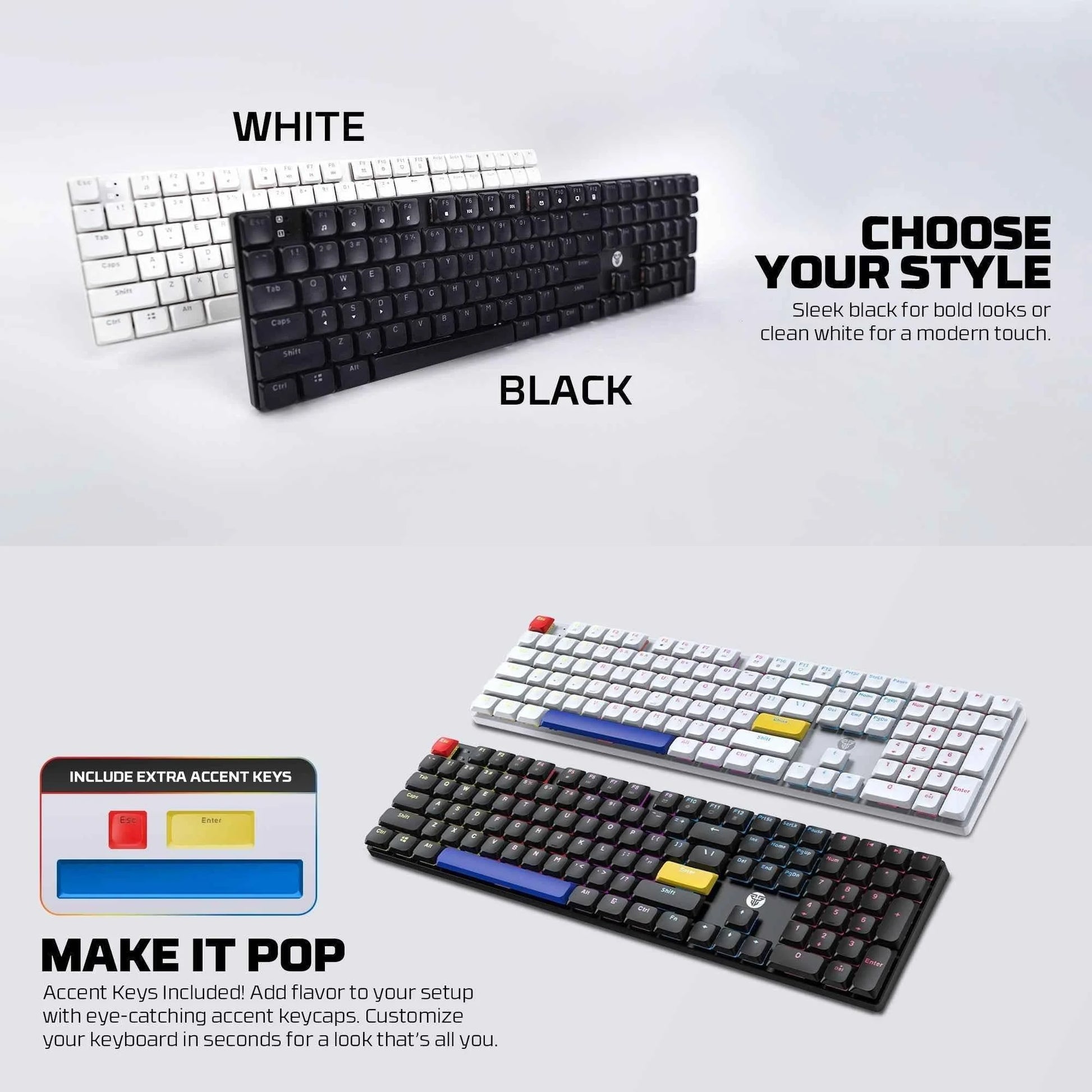 Fantech atomair108 mk314 mechanical keyboard low-profile - keyboard