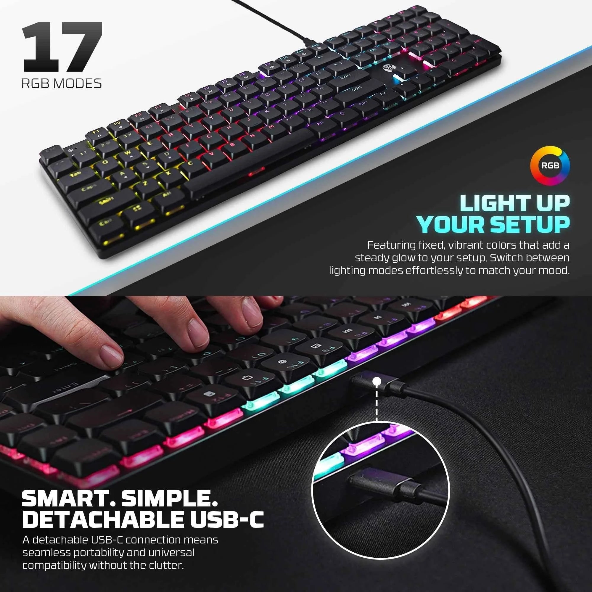 Fantech atomair108 mk314 mechanical keyboard low-profile white - keyboard