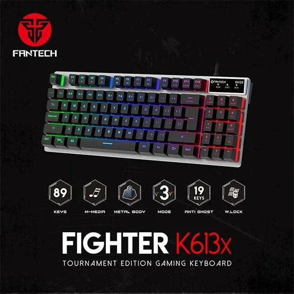 Fantech fighter k613x aluminum backlit gaming keyboard - keyboards