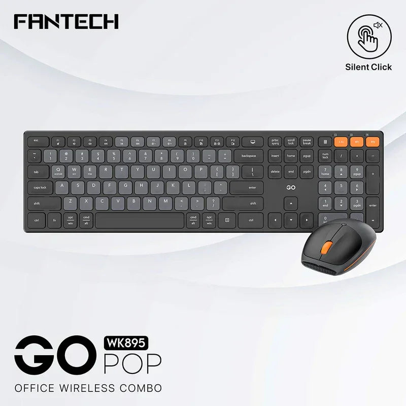 Fantech go pop wk895 office wireless combo - black - keyboards