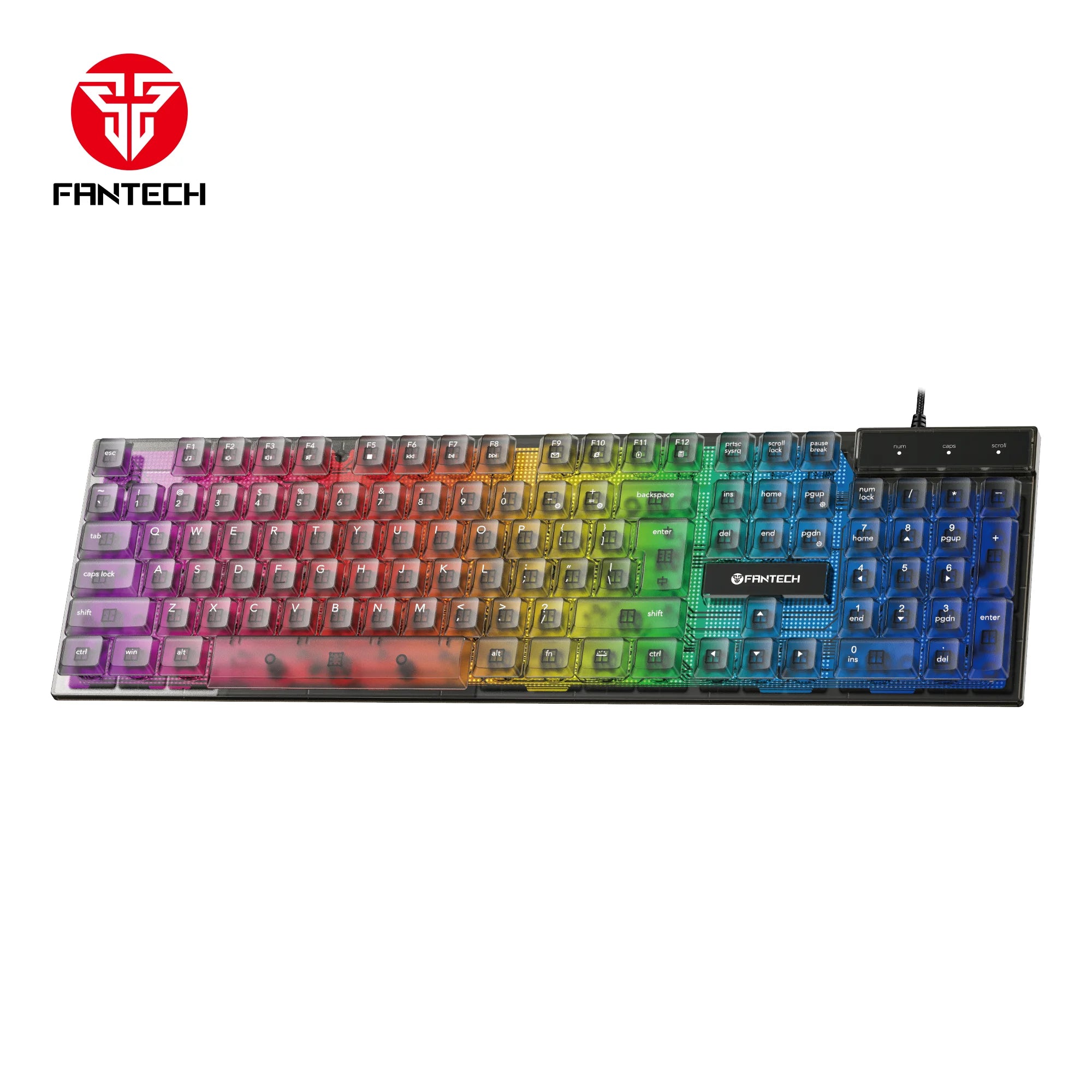 Fantech k515 rgb gaming keyboard - membrane gaming keyboard with customizable lighting - keyboard