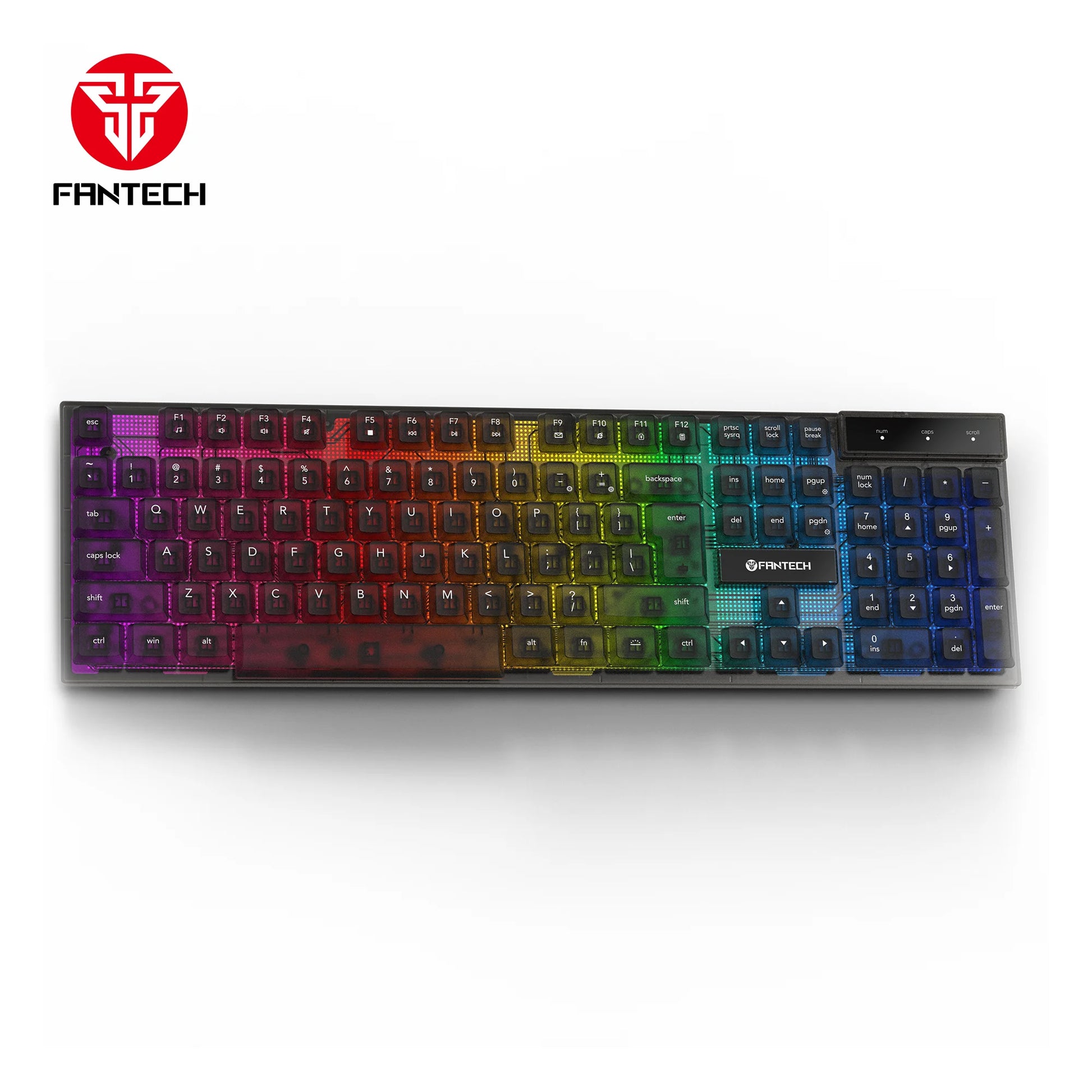 Fantech k515 rgb gaming keyboard - membrane gaming keyboard with customizable lighting - keyboard
