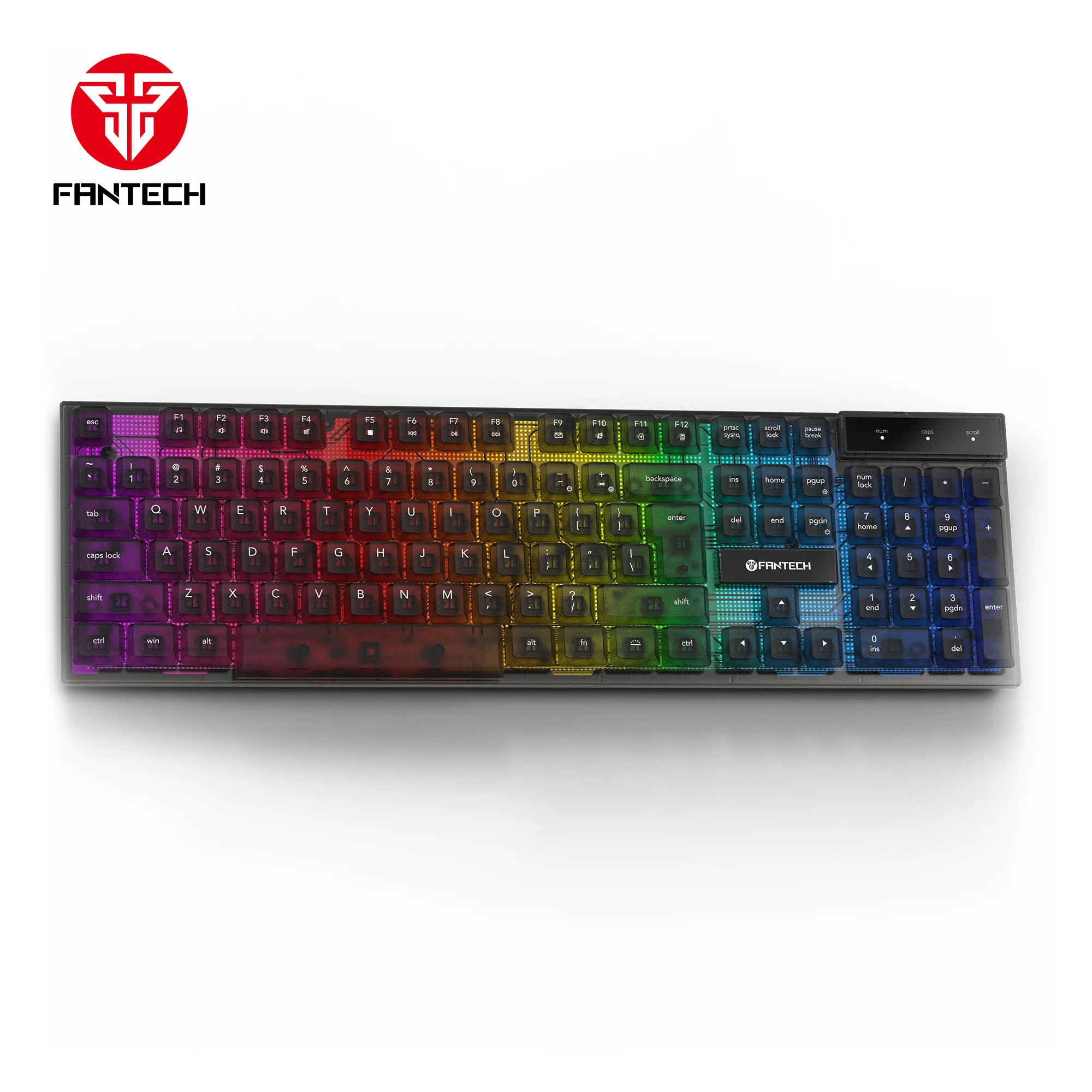 Fantech k515 rgb gaming keyboard - membrane gaming keyboard with customizable lighting - keyboard