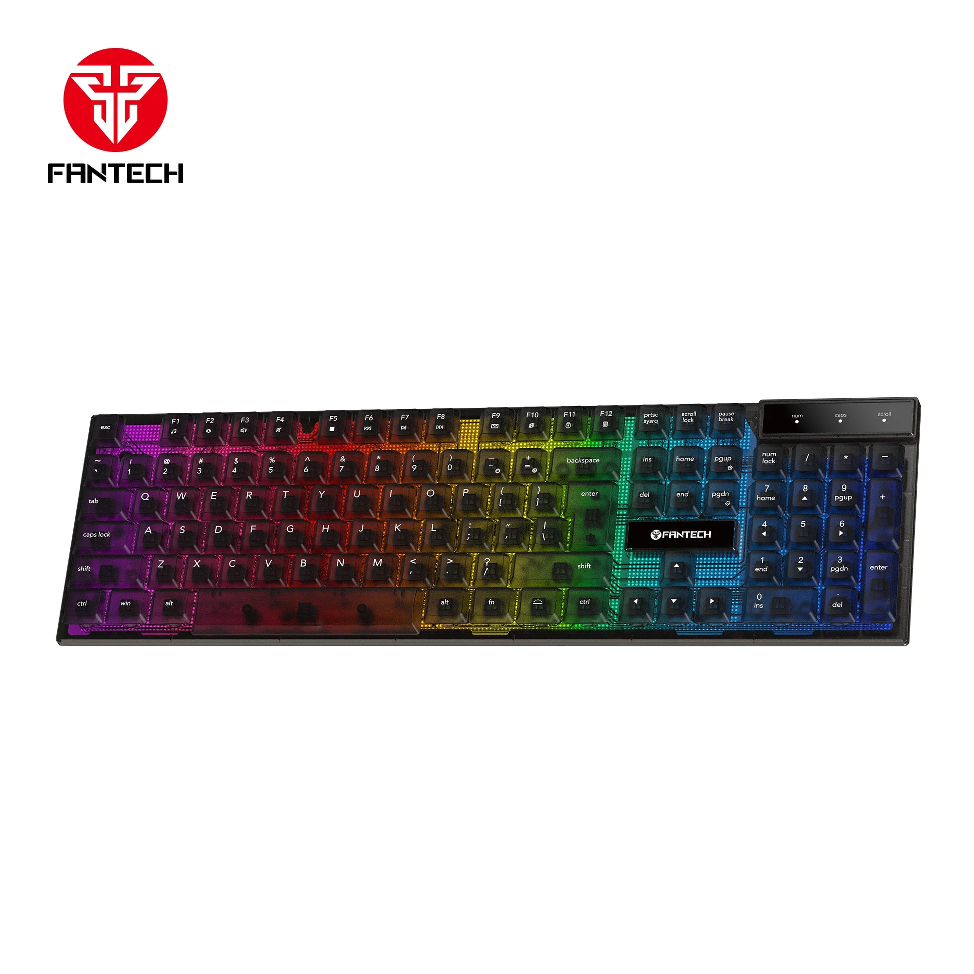 Fantech k515 rgb gaming keyboard - membrane gaming keyboard with customizable lighting - keyboard