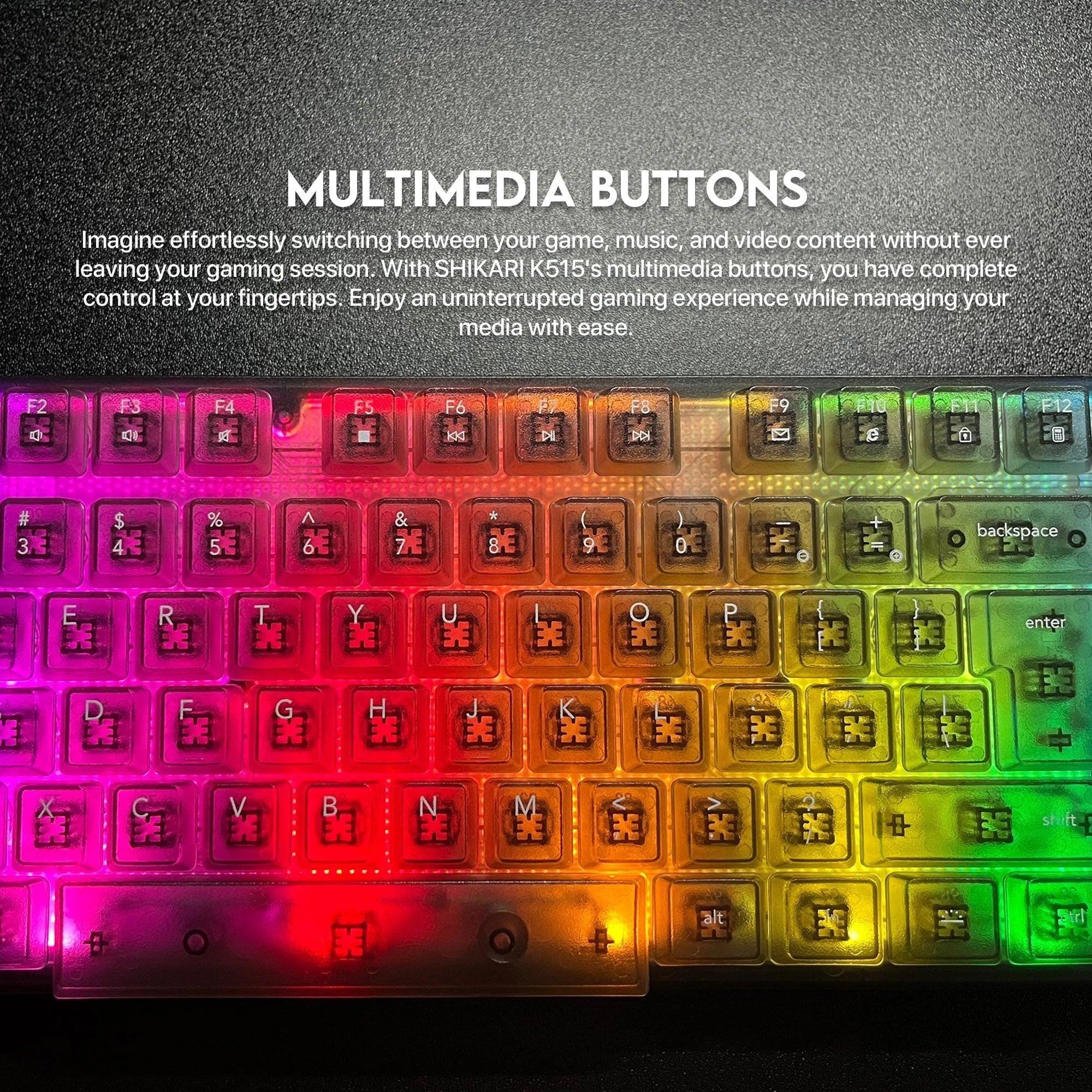 Fantech k515 rgb gaming keyboard - membrane gaming keyboard with customizable lighting - keyboard