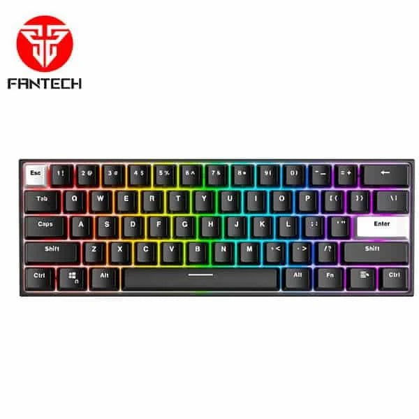 Fantech maxfit61 frost mk857 rgb mechanical keyboard - black - keyboards