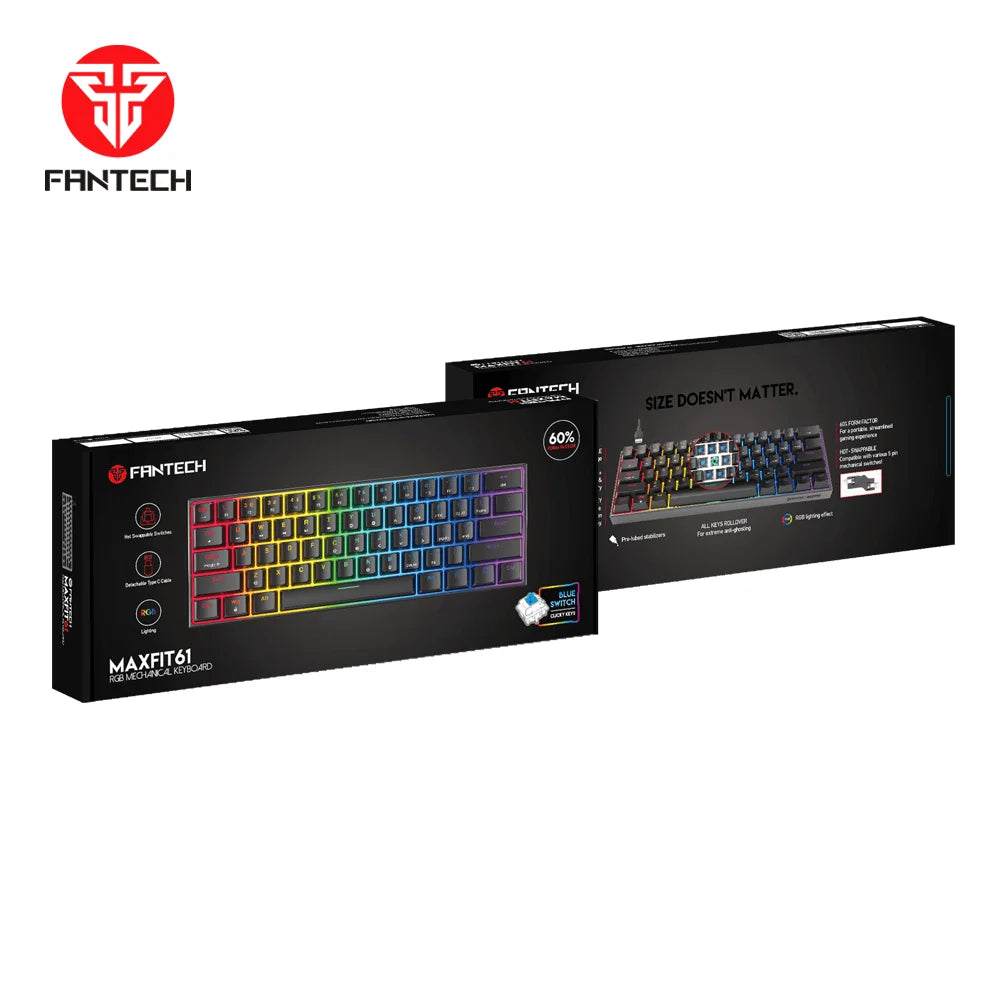 Fantech maxfit61 mk857 rgb mechanical keyboard - keyboard