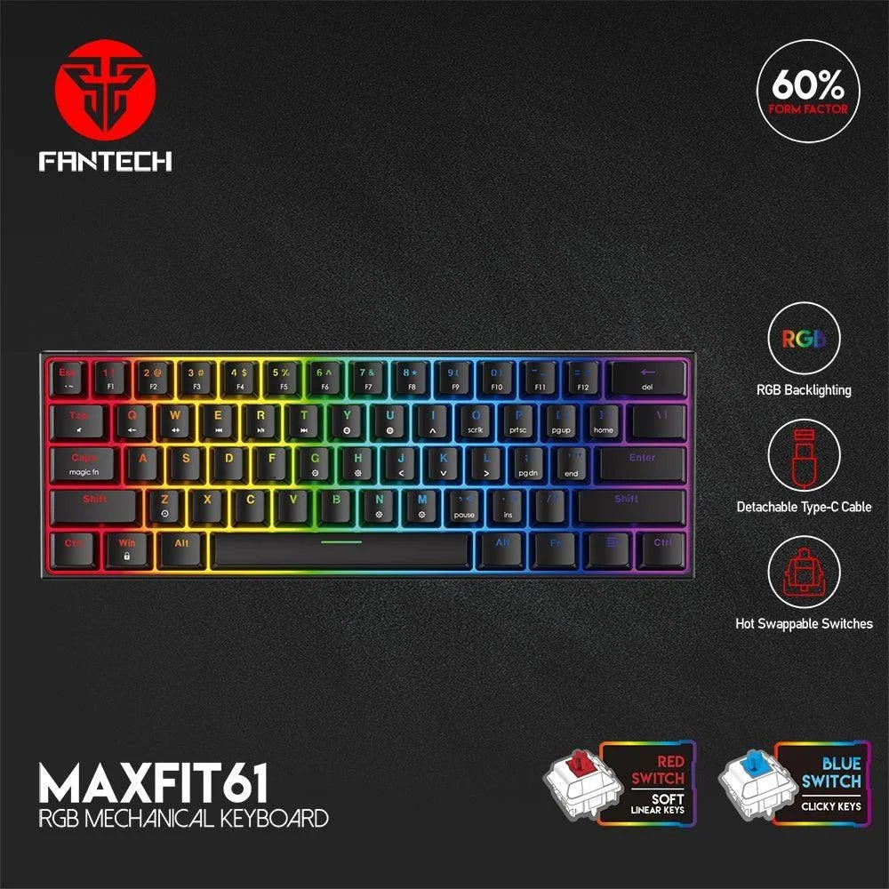Fantech maxfit61 mk857 rgb space edition mechanical keyboard - keyboard