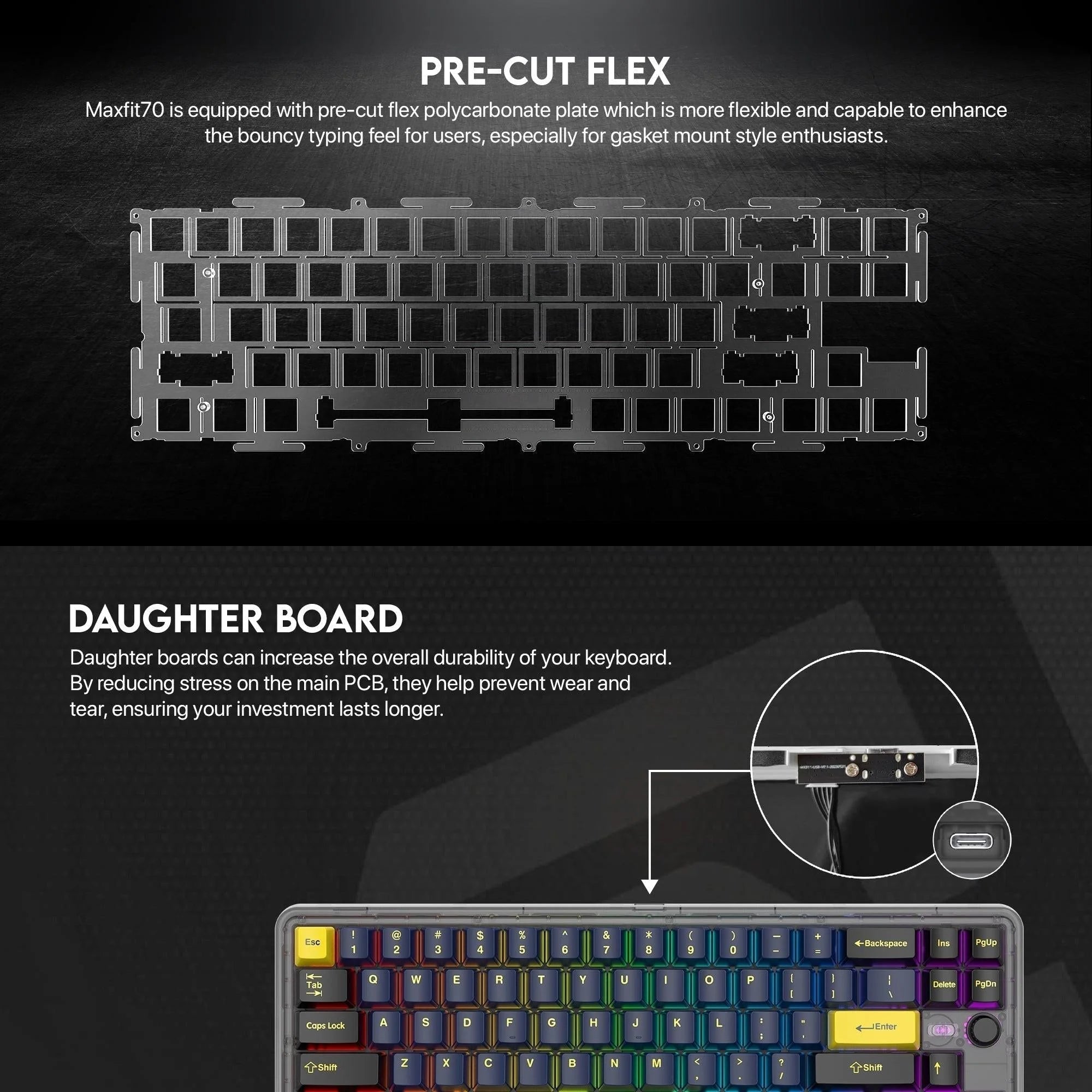 Fantech maxfit70 mk911 gaming keyboard - vibe edition epic greyscale mechanical gaming keyboard - keyboard
