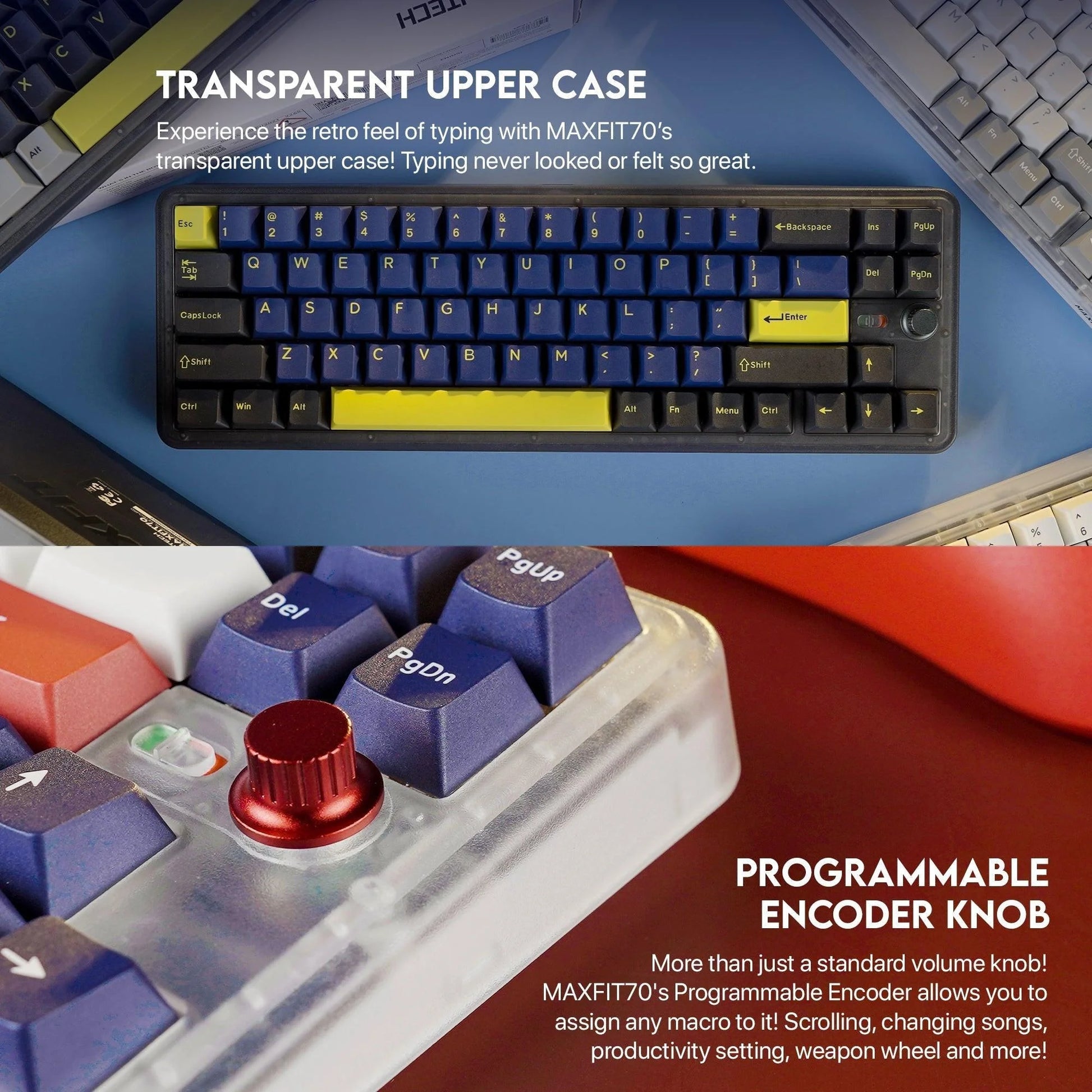 Fantech maxfit70 mk911 gaming keyboard vibe edition grand cobalt - keyboard