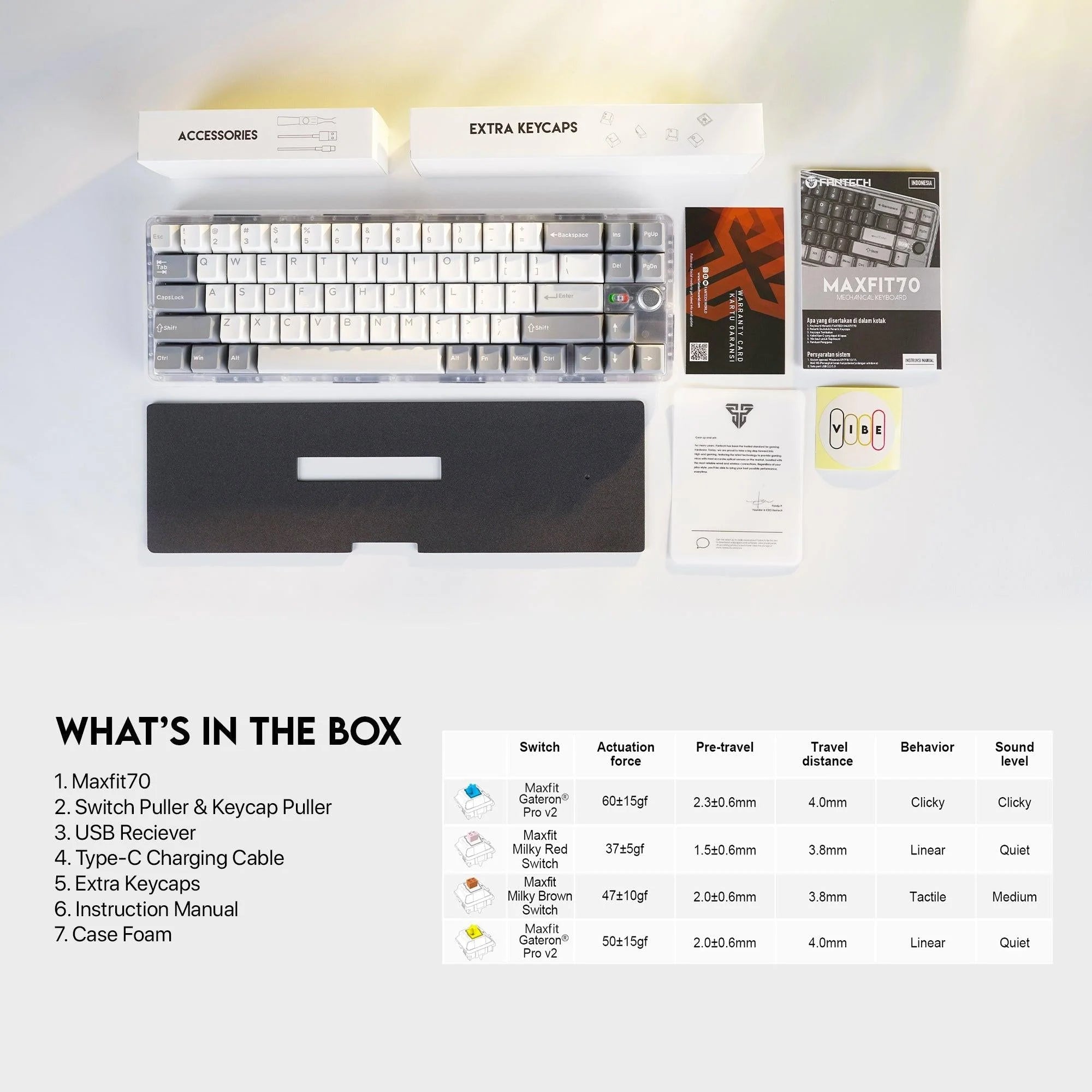 Fantech maxfit70 mk911 gaming keyboard vibe edition grand cobalt - keyboard