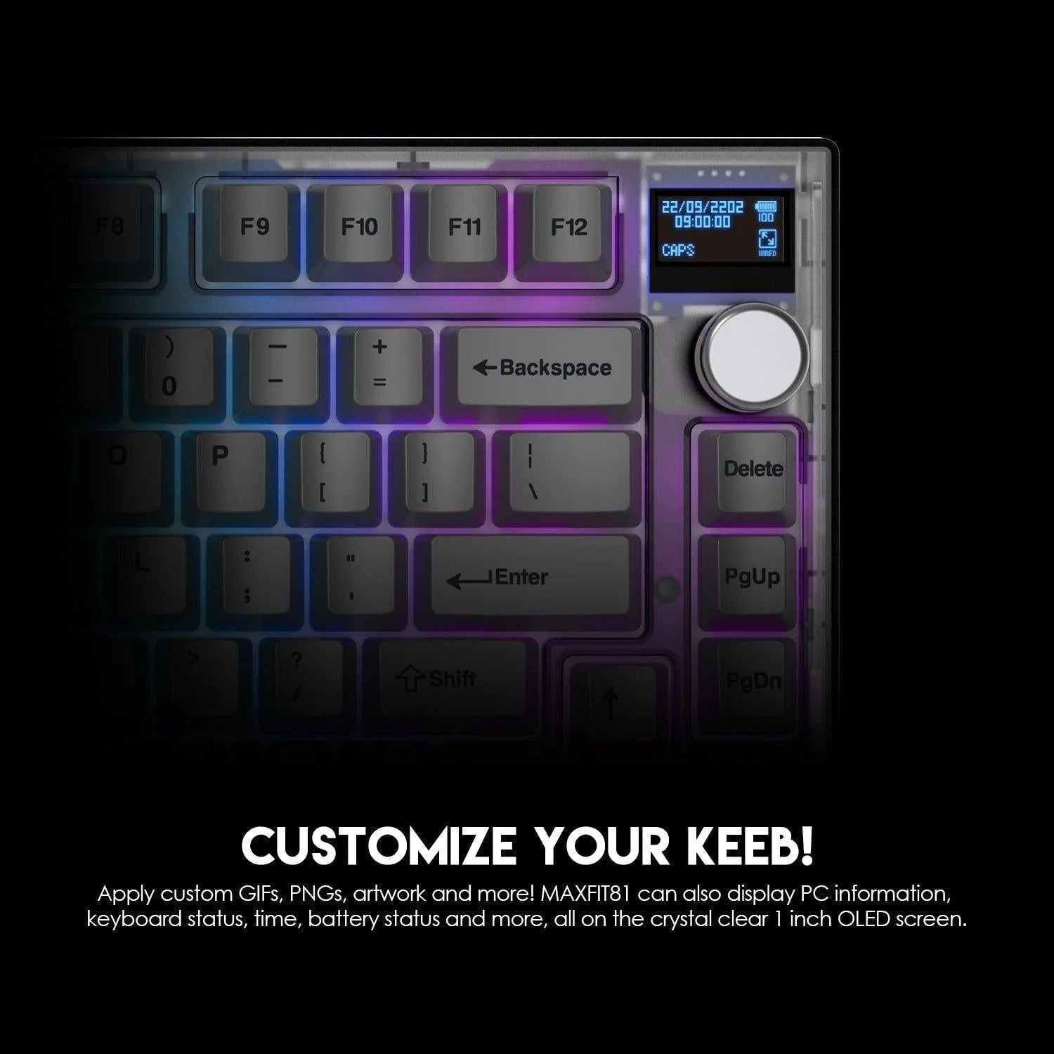 Fantech maxfit81 mk910 wireless gaming keyboard - modular mechanical design with pbt frost keys - keyboard