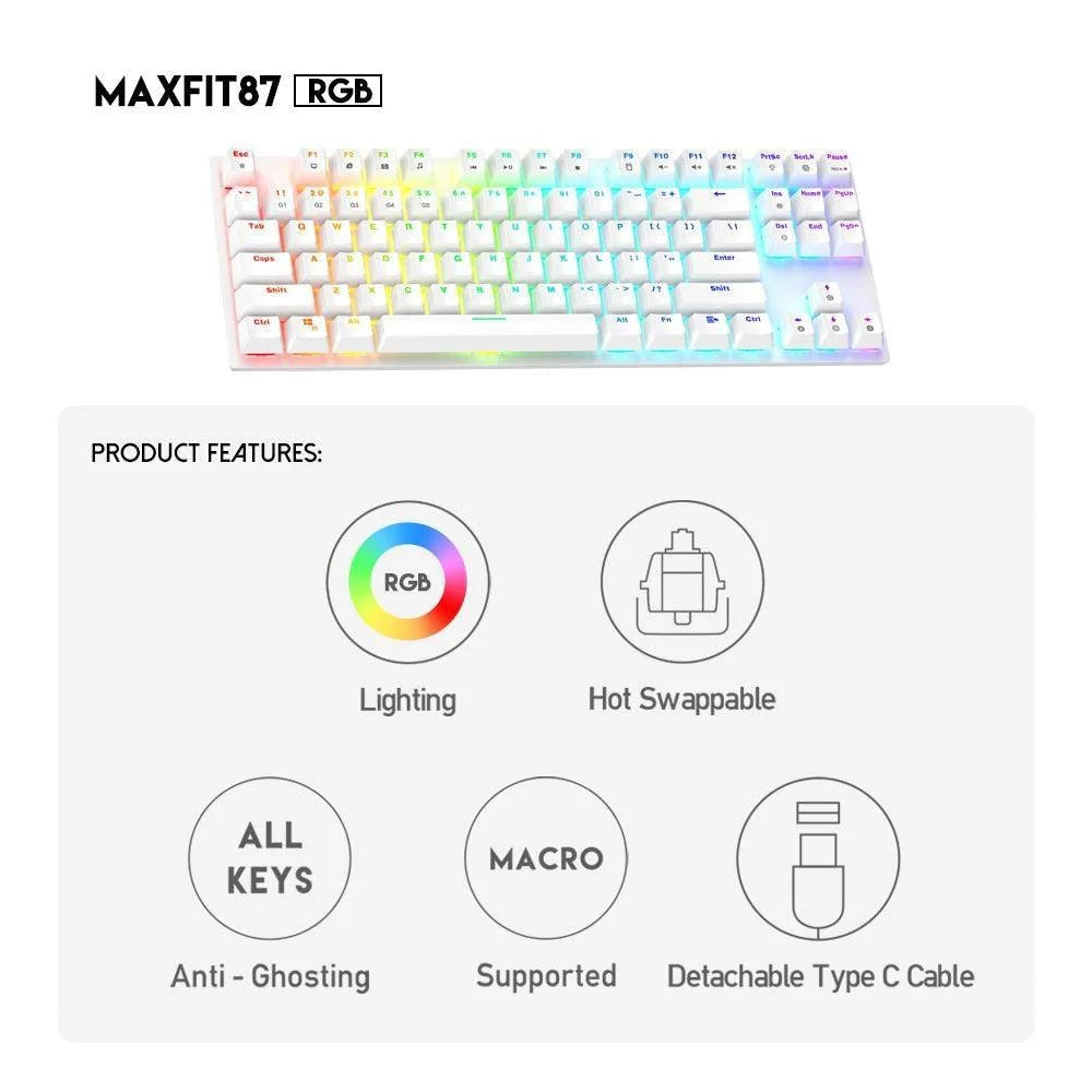 Fantech maxfit87 mk856 space edition rgb mechanical keyboard - keyboard