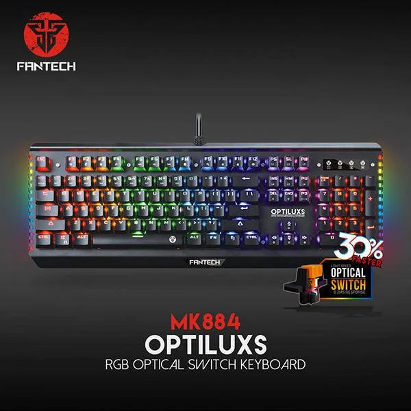 Fantech mk884 optiluxs rgb optical switch mechanical keyboard - keyboards