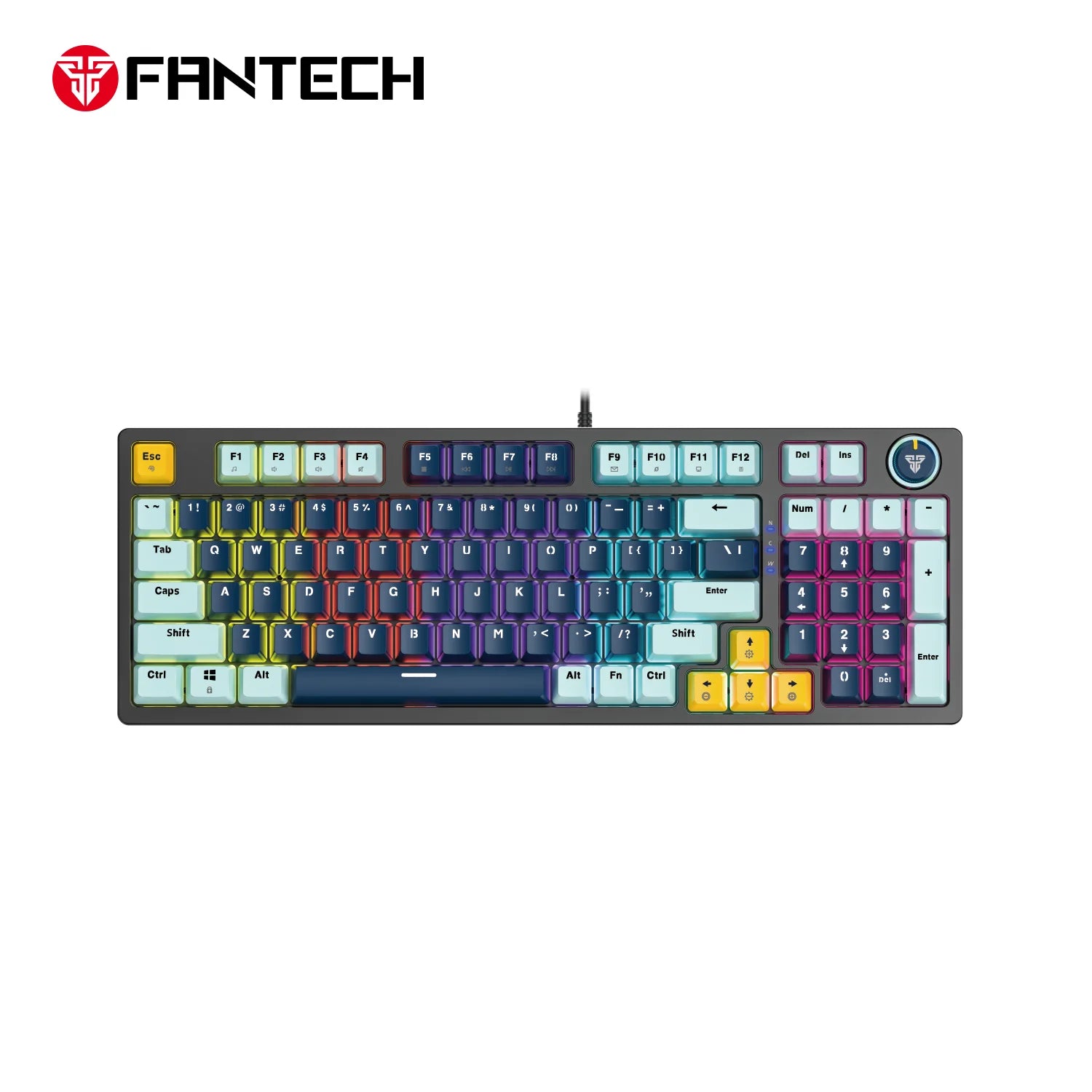 Fantech mk890v2 atom gaming keyboard mizu edition navy blue - rgb mechanical gaming keyboard