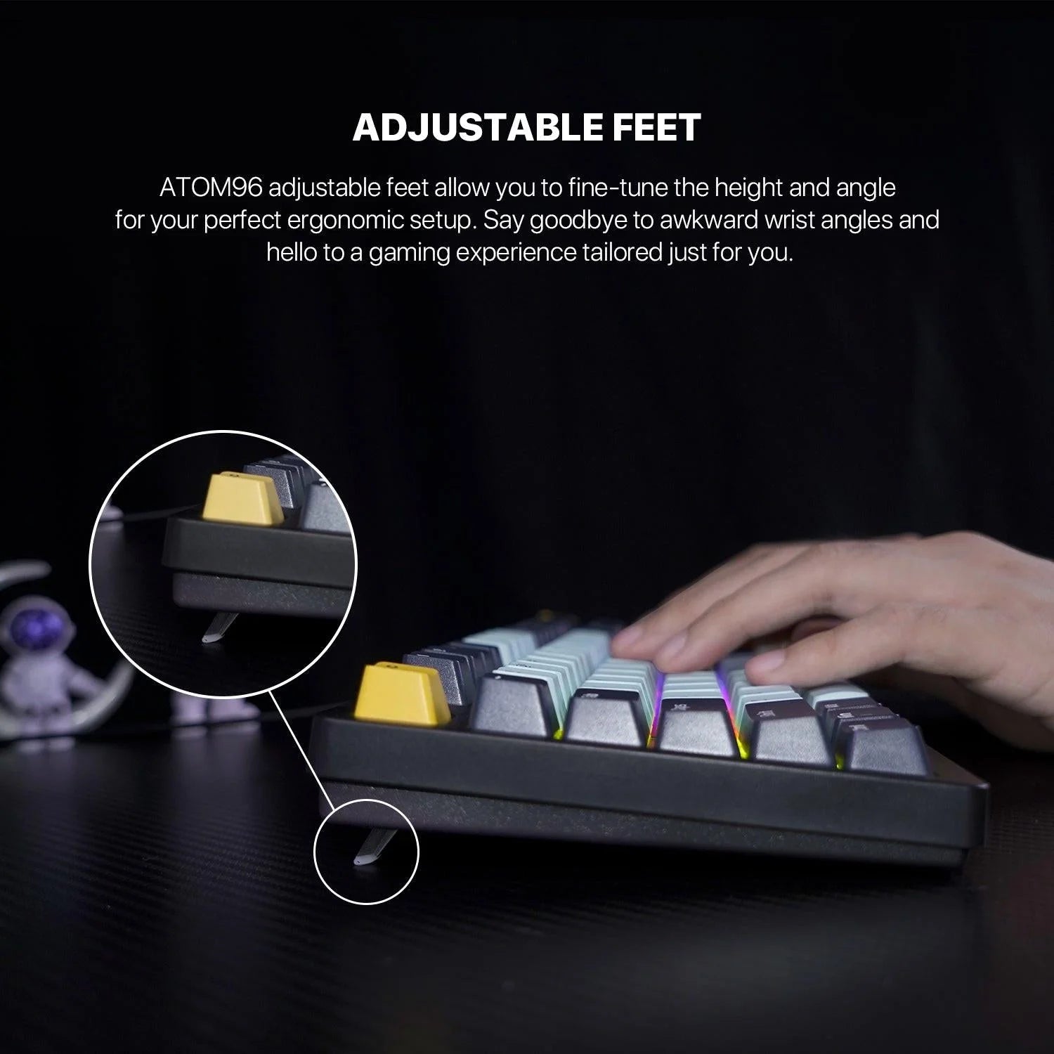 Fantech mk890v2 gaming keyboard - 96 rgb mechanical keyboard mizu edition sky blue