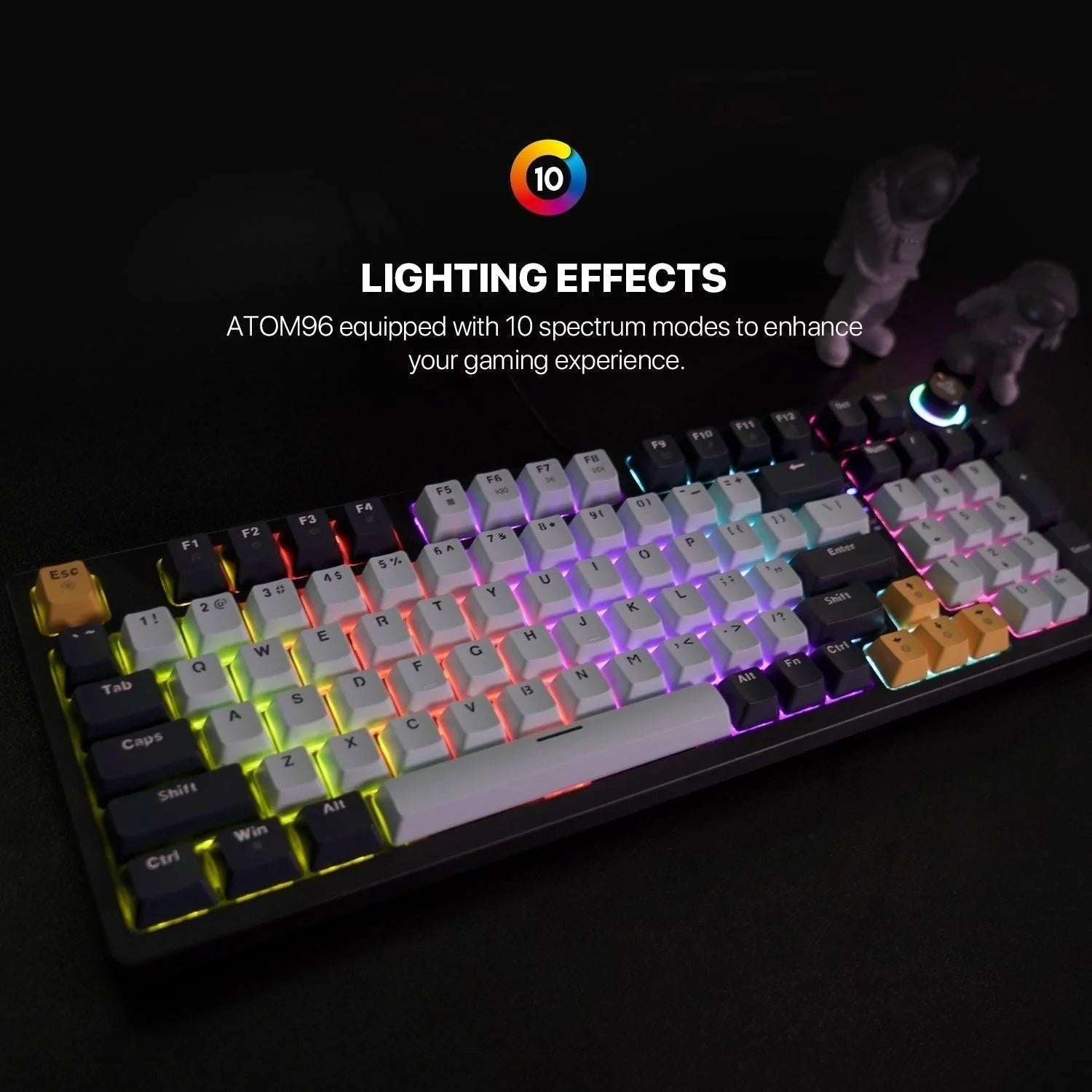 Fantech mk890v2 gaming keyboard - 96 rgb mechanical keyboard mizu edition sky blue