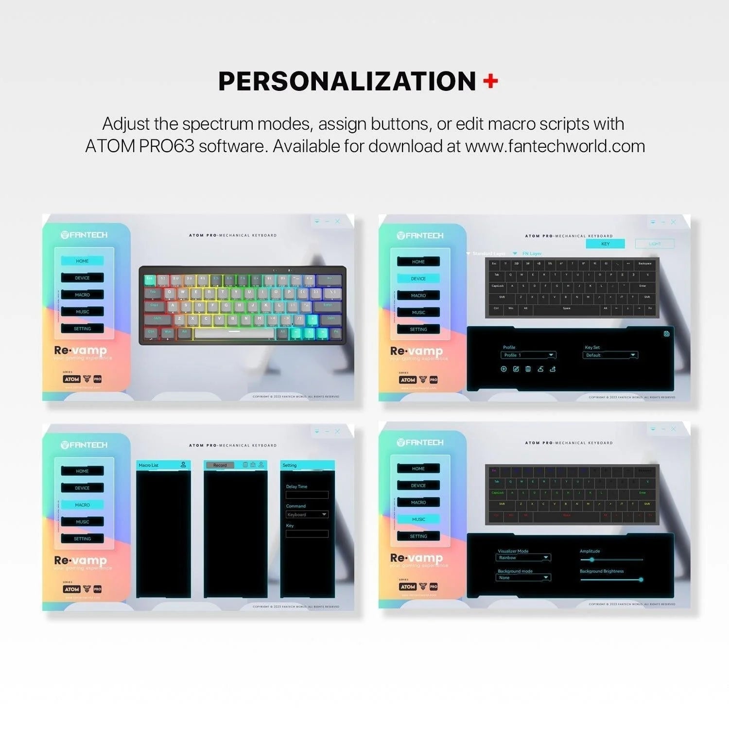 Fantech mk912 atom pro63 keyboard - rgb bluetooth wireless gaming keyboard saturn