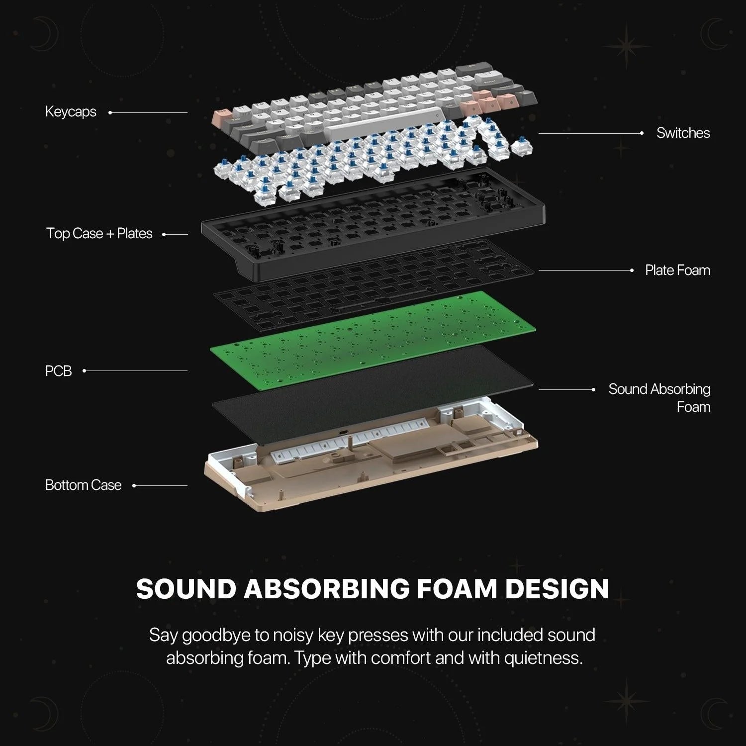 Fantech mk912 atom pro63 keyboard - rgb bluetooth wireless gaming keyboard saturn