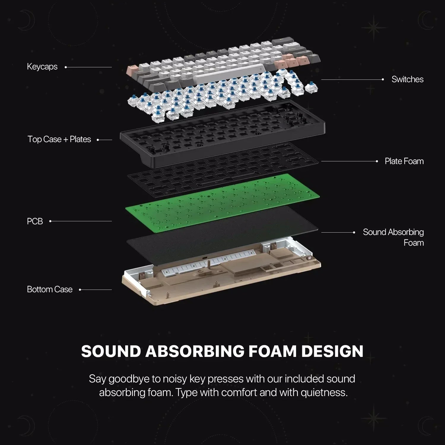Fantech mk912 atom pro63 rgb bluetooth wireless gaming keyboard mercury - keyboards