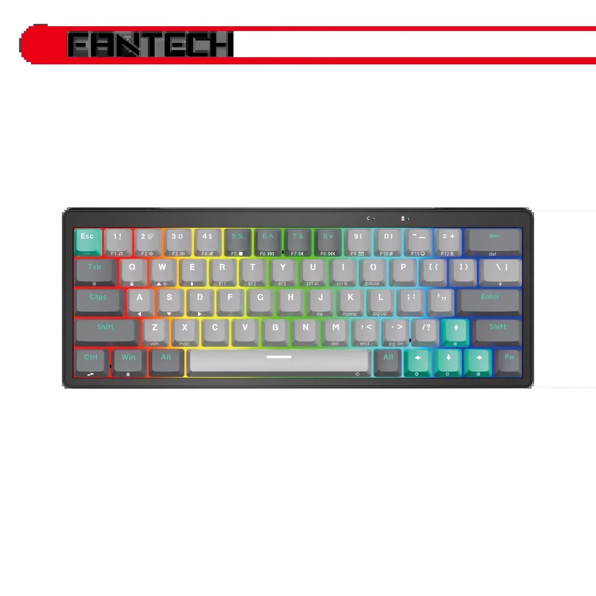 Fantech mk912 atom pro63 rgb bluetooth wireless gaming keyboard mercury - keyboards