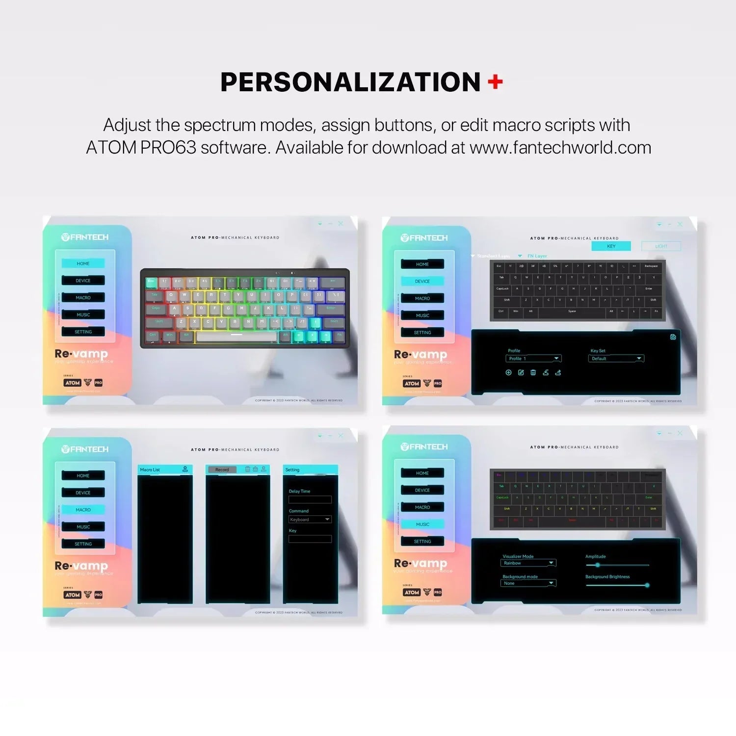 Fantech mk912 atom pro63 rgb bluetooth wireless gaming keyboard mercury - keyboards