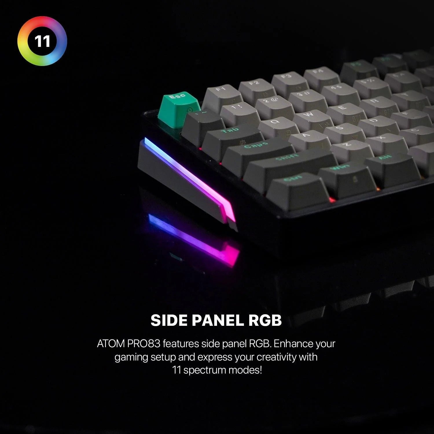 Fantech mk913 atom pro83 keyboard - rgb bluetooth wireless gaming keyboard saturn