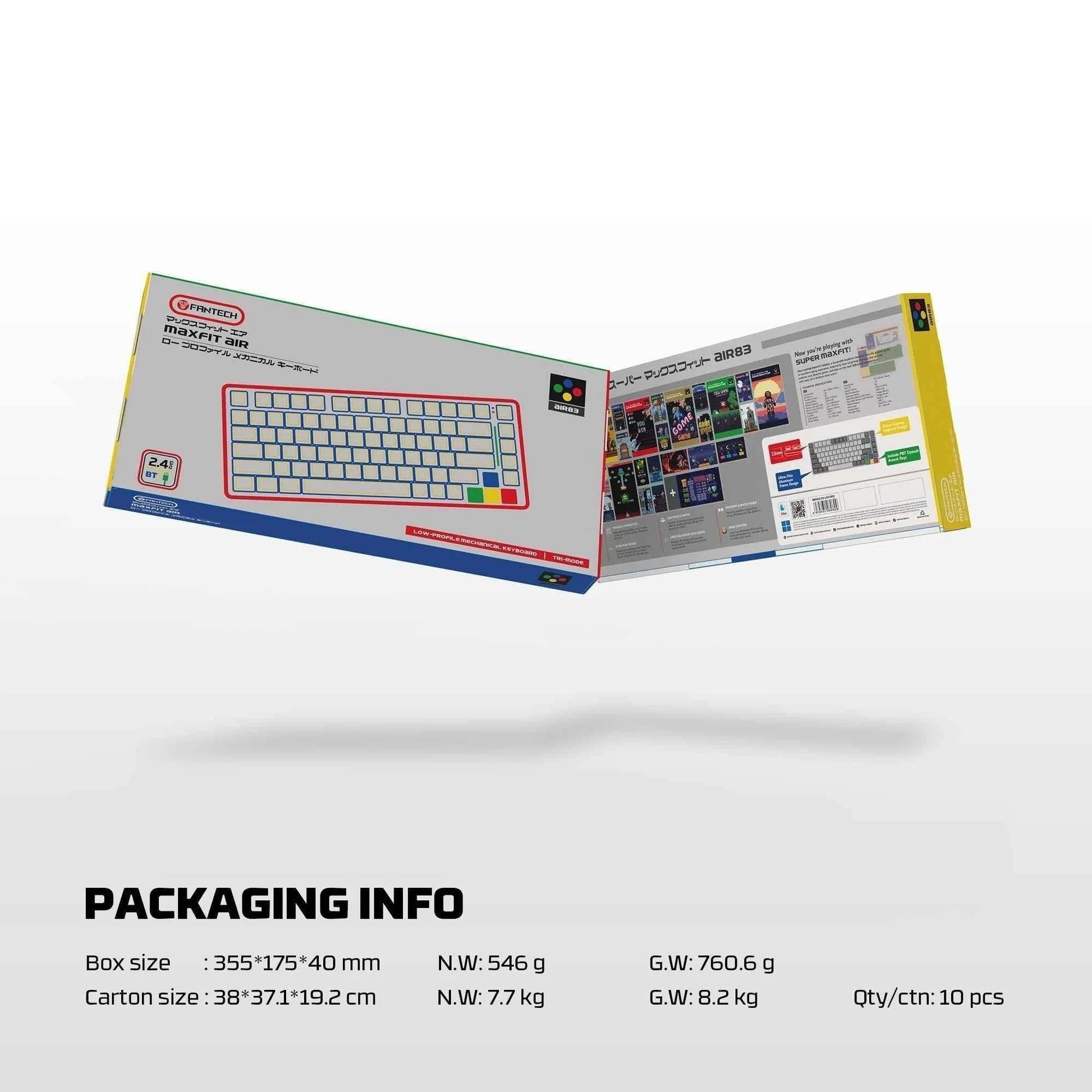 Fantech mk915 wireless mechanical keyboard - 75% low profile design with super maxfit air83 - keyboard
