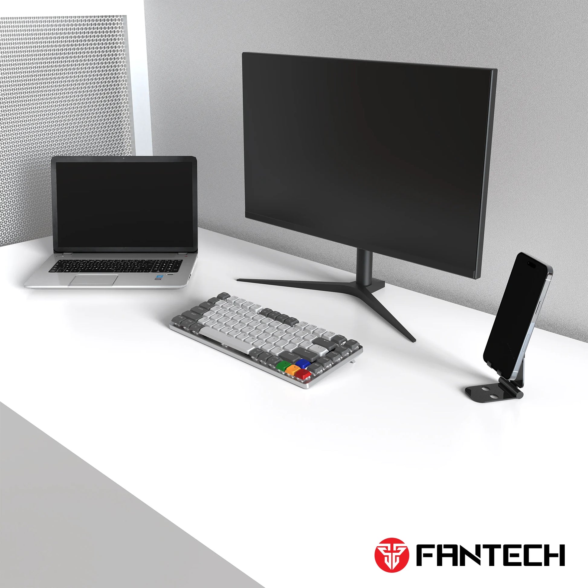 Fantech mk915 wireless mechanical keyboard - 75% low profile design with super maxfit air83 - keyboard
