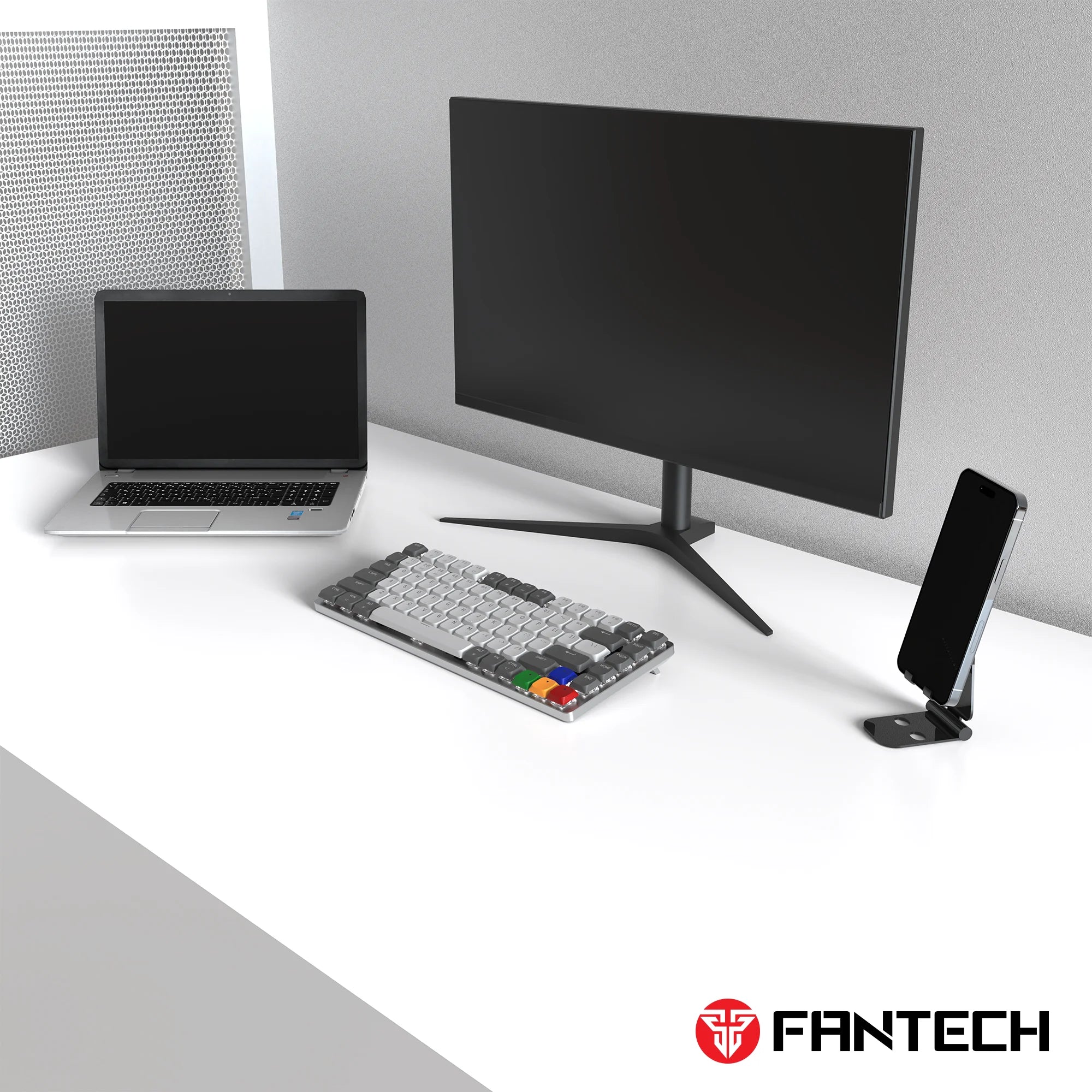 Fantech mk915 wireless mechanical keyboard - 75% low profile design with super maxfit air83 - keyboard