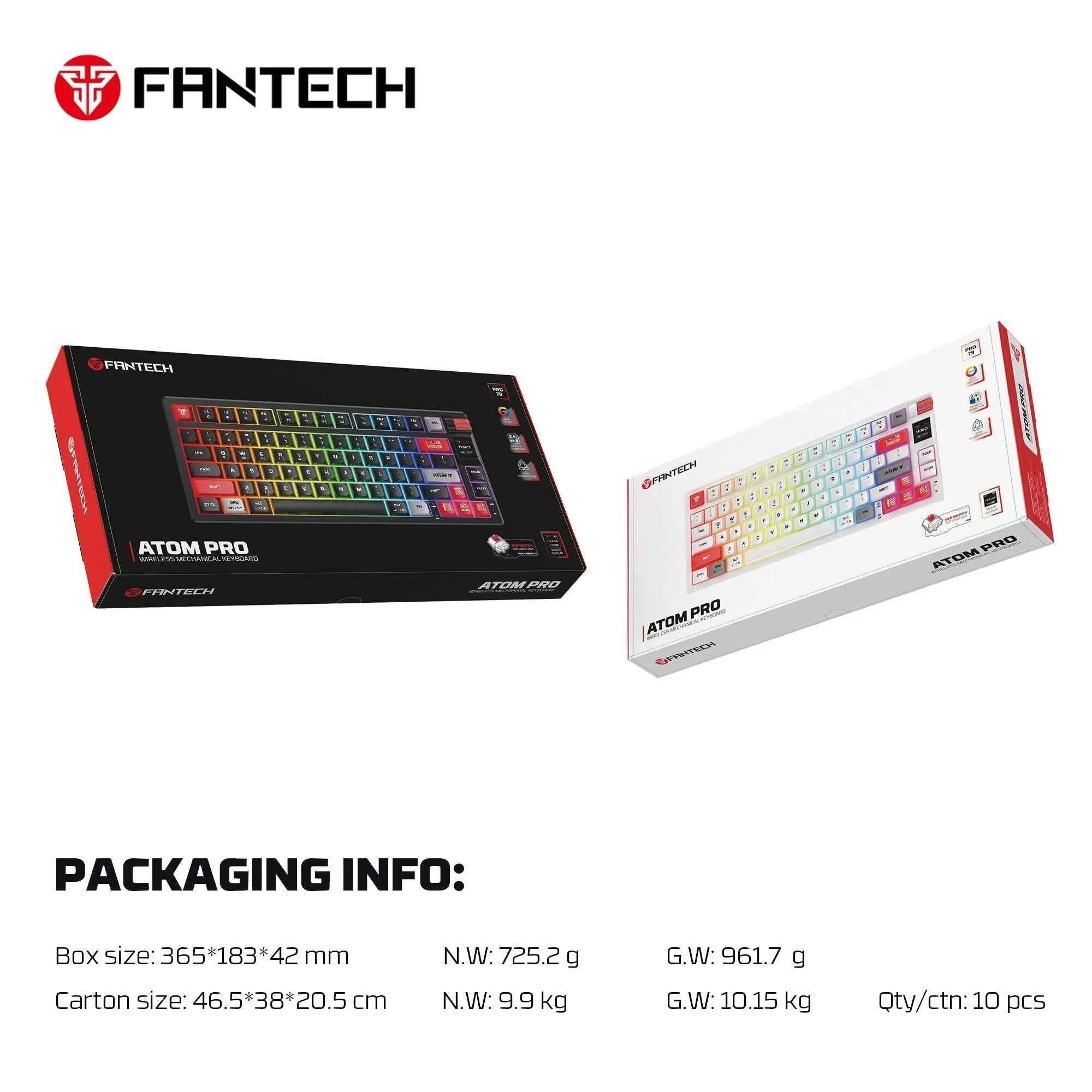 Fantech mk917 atom pro79 wireless keyboard - white mechanical gaming keyboard - keyboard