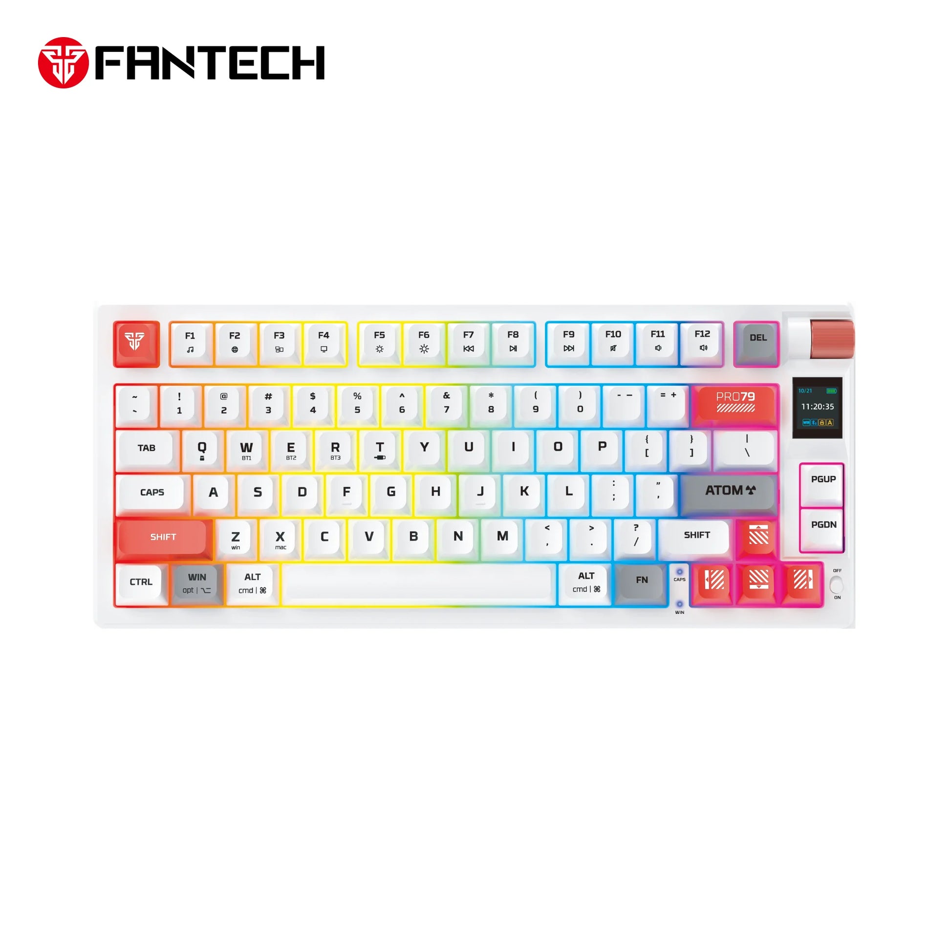 Fantech mk917 atom pro79 wireless keyboard - white mechanical gaming keyboard - keyboard