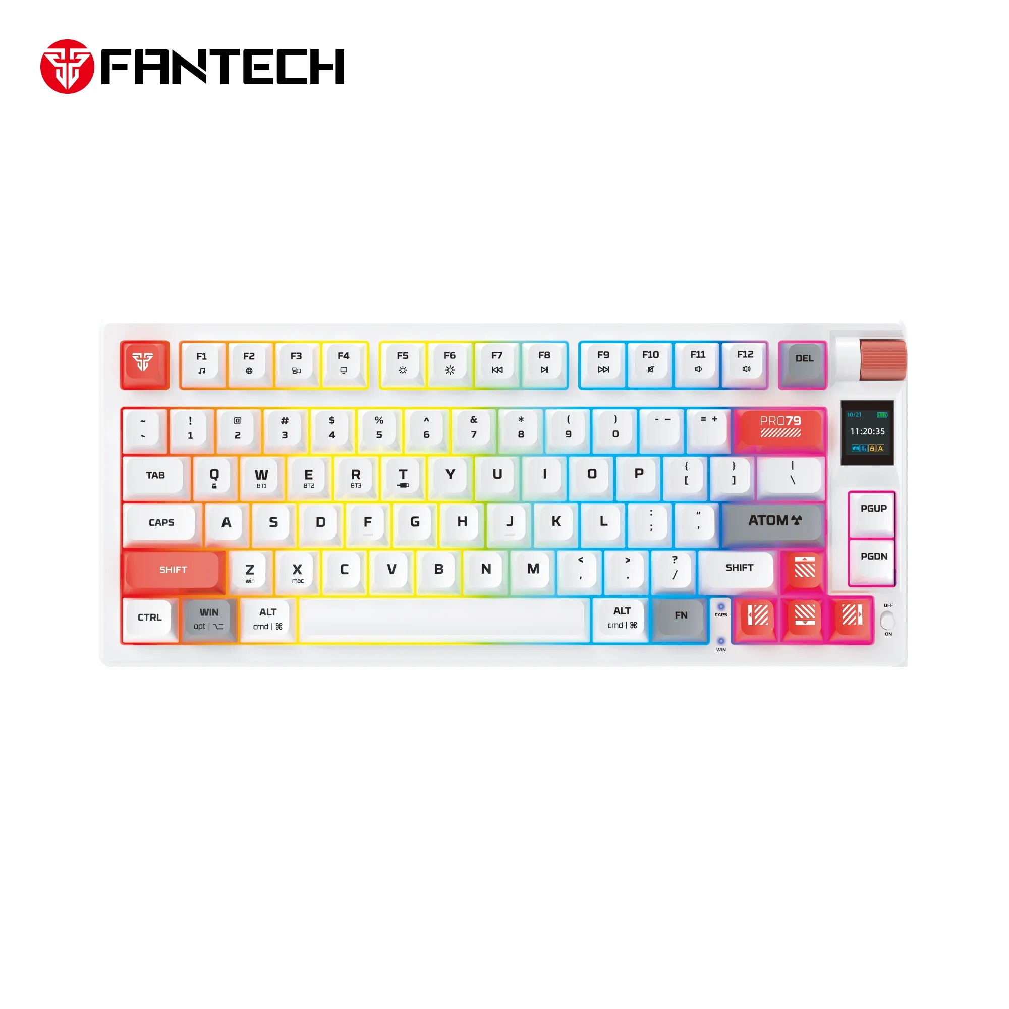 Fantech mk917 atom pro79 wireless keyboard - white mechanical gaming keyboard - keyboard