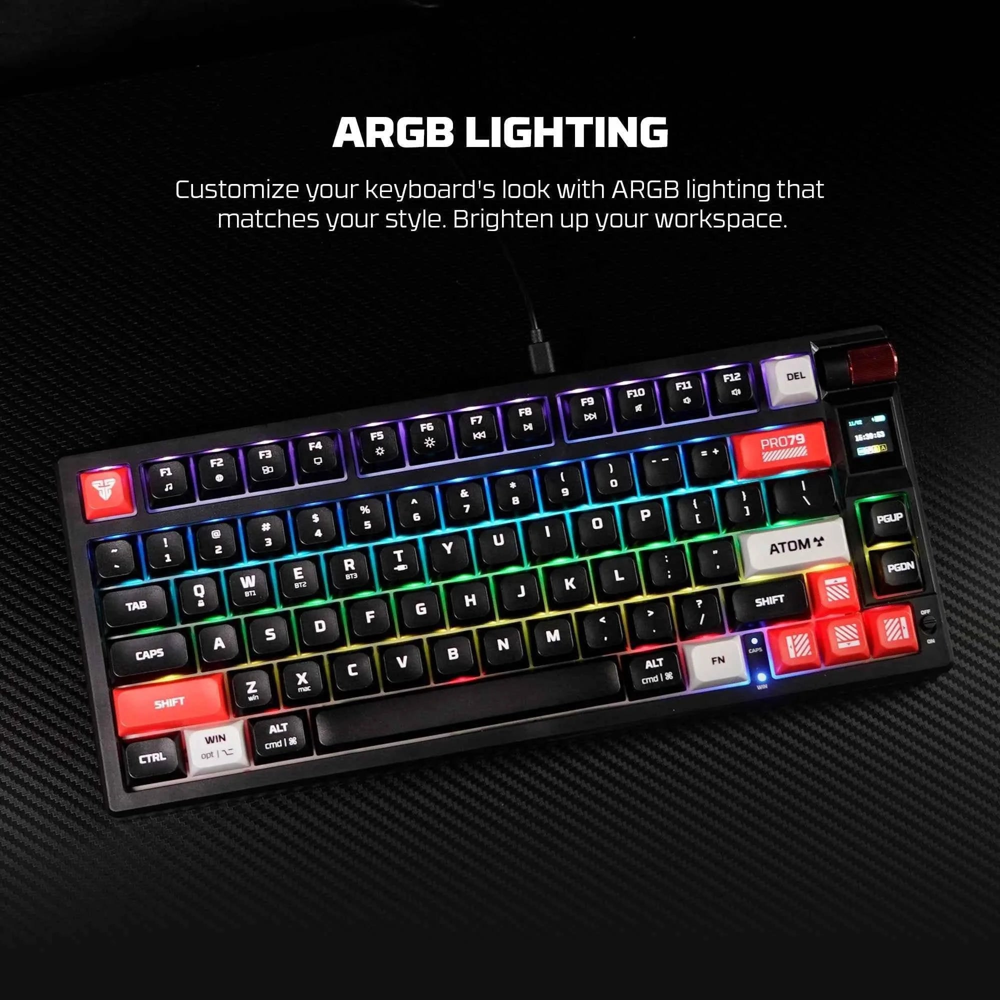 Fantech mk917 pro wireless gaming keyboard - black mechanical gaming keyboard - keyboard