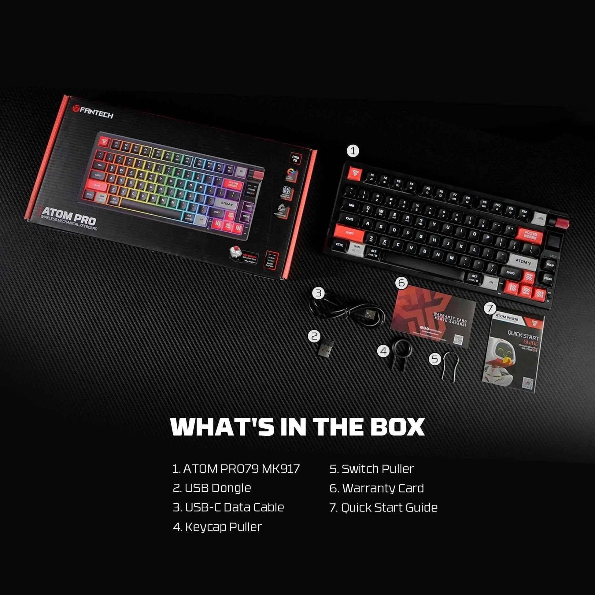 Fantech mk917 pro wireless gaming keyboard - black mechanical gaming keyboard - keyboard